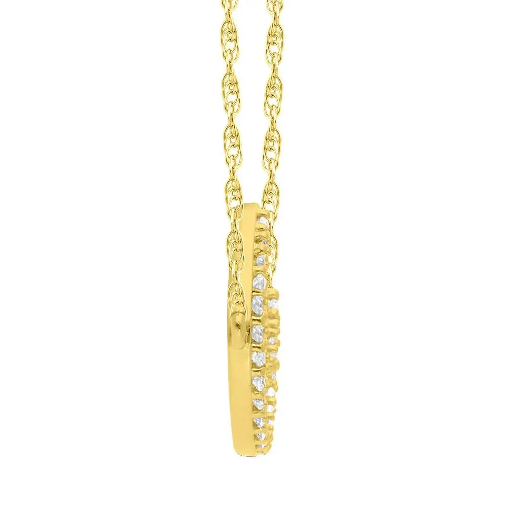 Diamond Moon Necklace 10K Yellow Gold Size 16.5" - Image 2