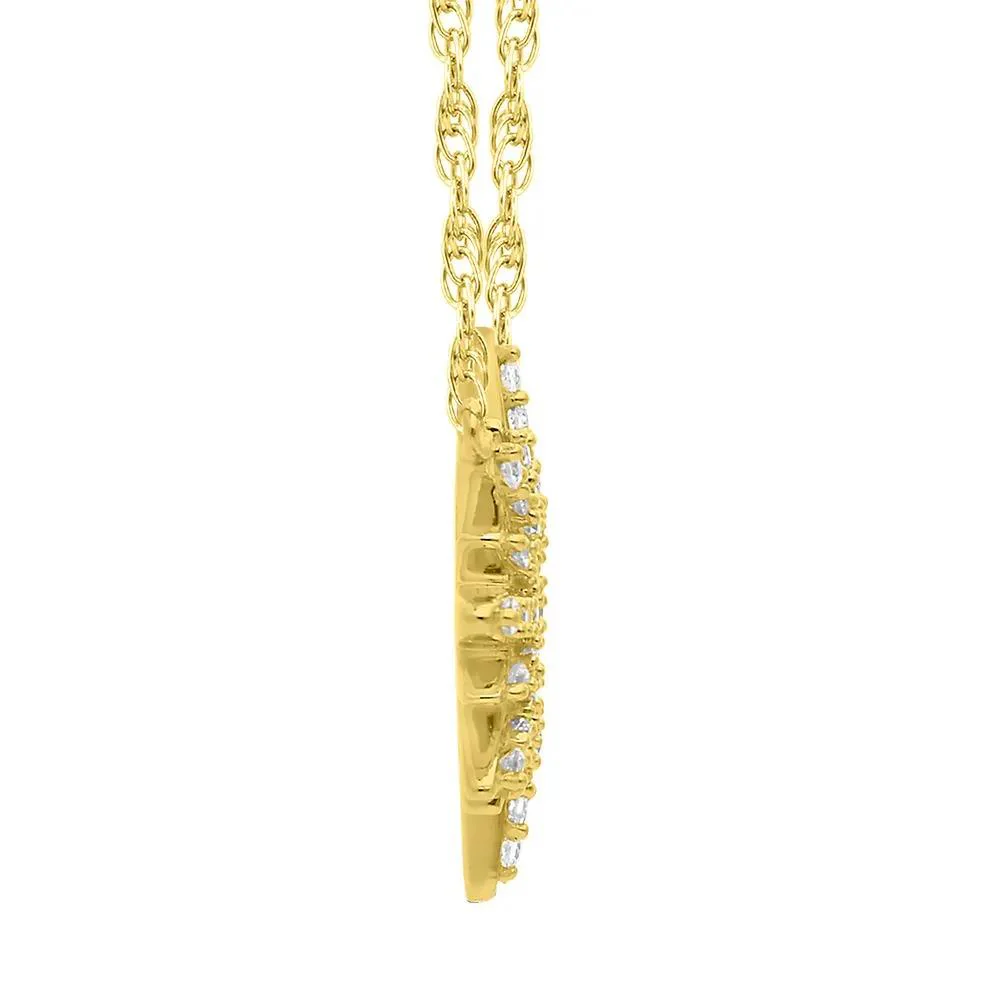 1/8 CT. Tw. Diamond Sun Necklace 10K Yellow Gold Size 16.5" - Image 2