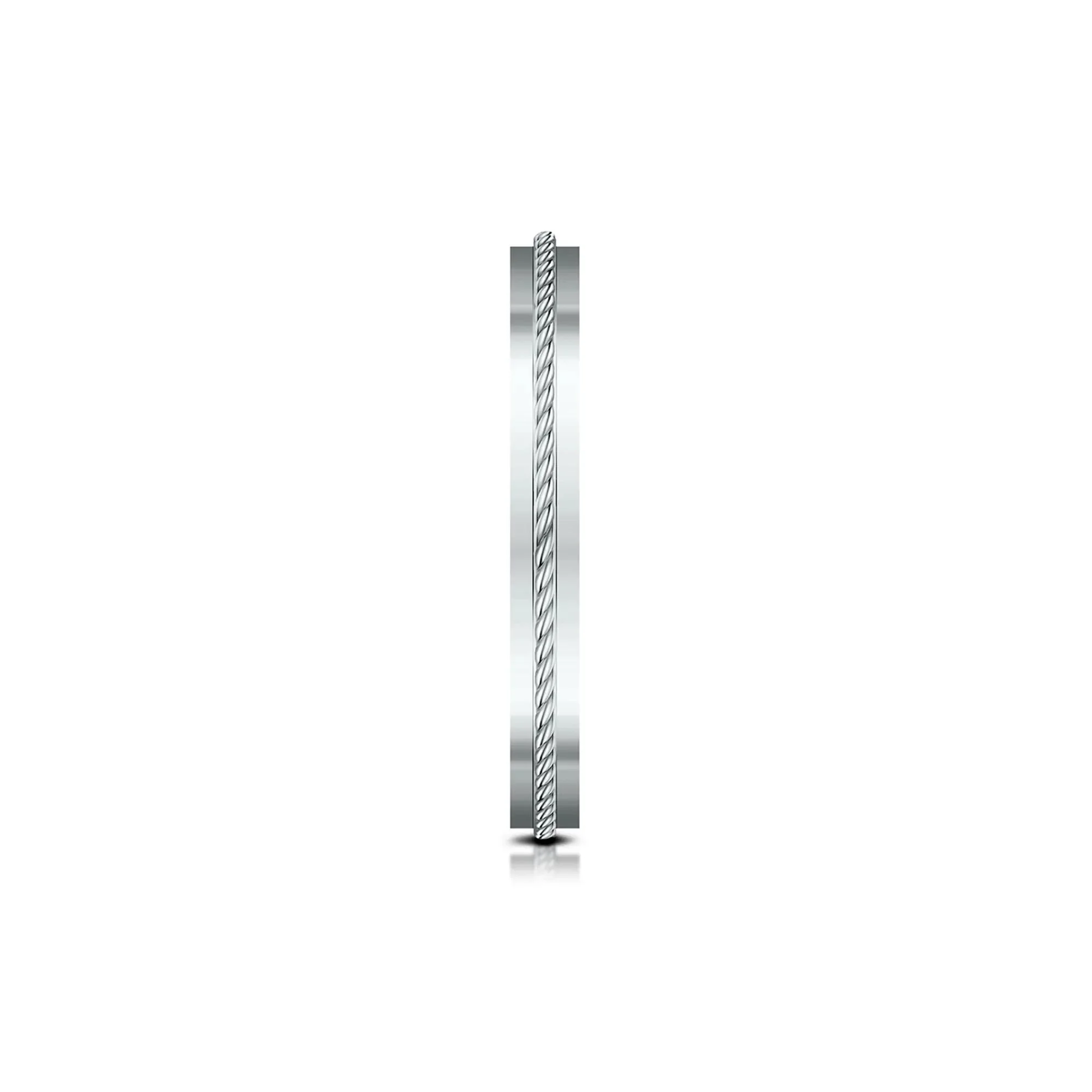 Rope Wedding Band Ring 14K White Gold Size 5.5 2mm - Image 3