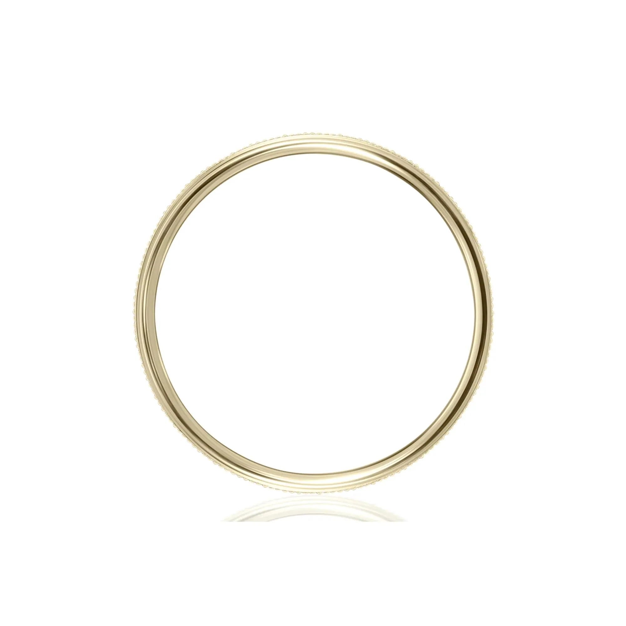 Milgrain Wedding Band Ring 14K Yellow Gold Size 14.5 2mm - Image 2