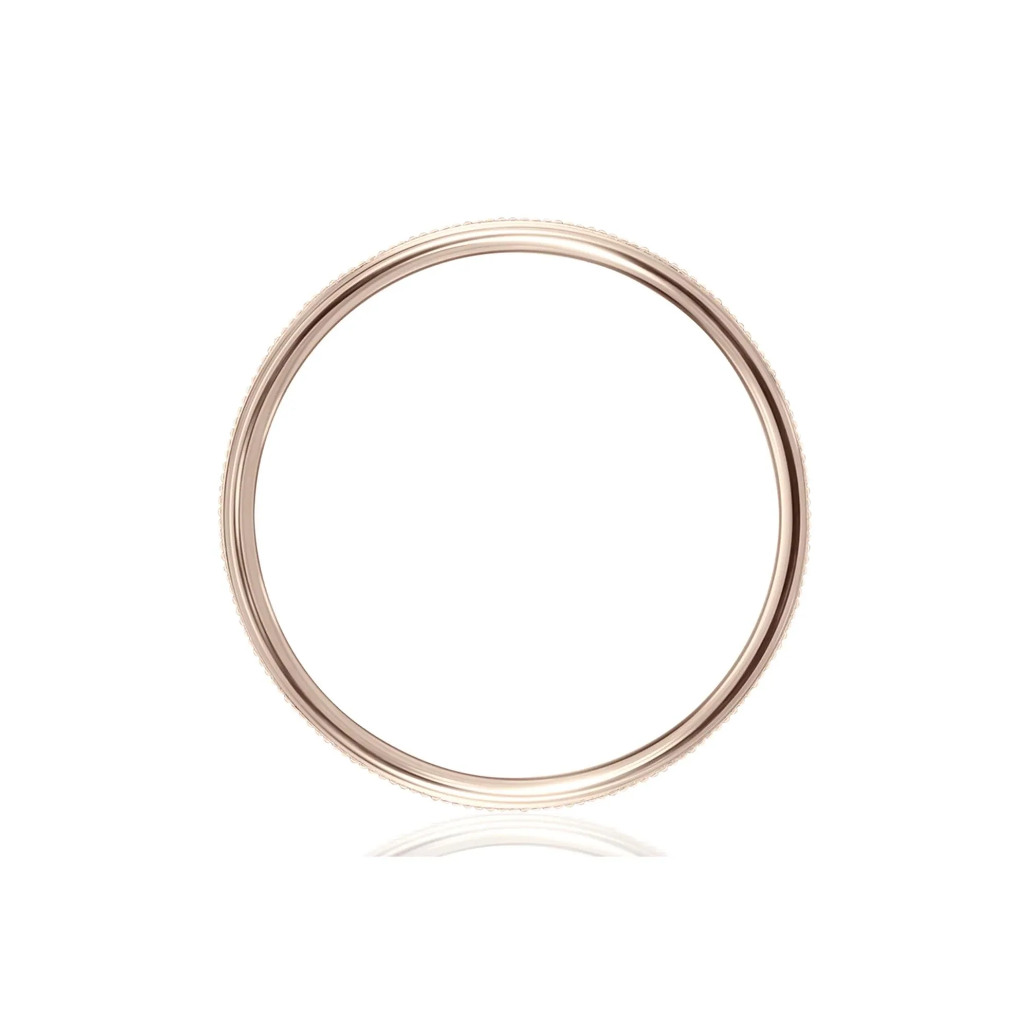 Milgrain Wedding Band Ring 14K Rose Gold Size 11.5 2mm - Image 2