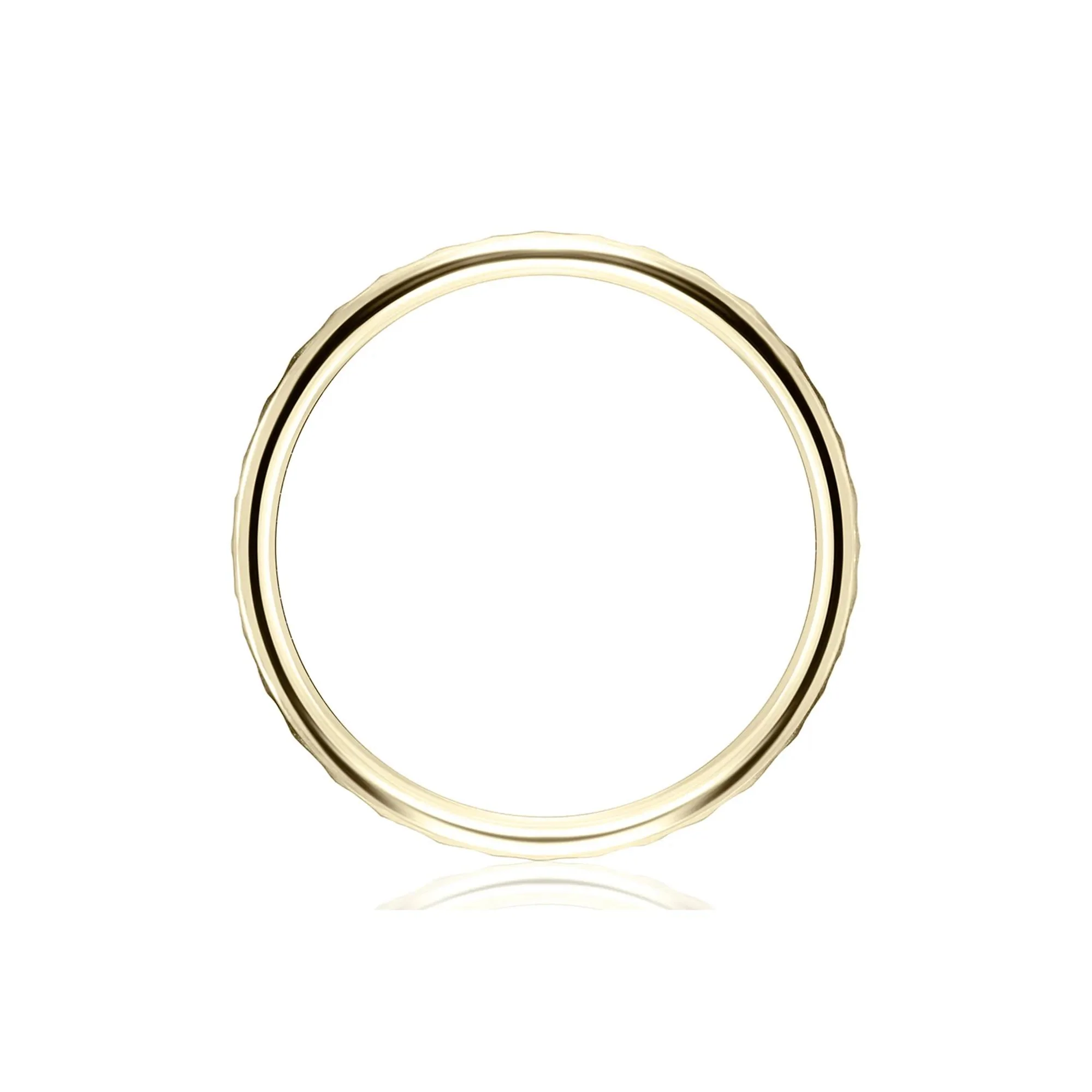 Faceted Wedding Band Ring 14K Yellow Gold Size 13.5 2mm - Image 2