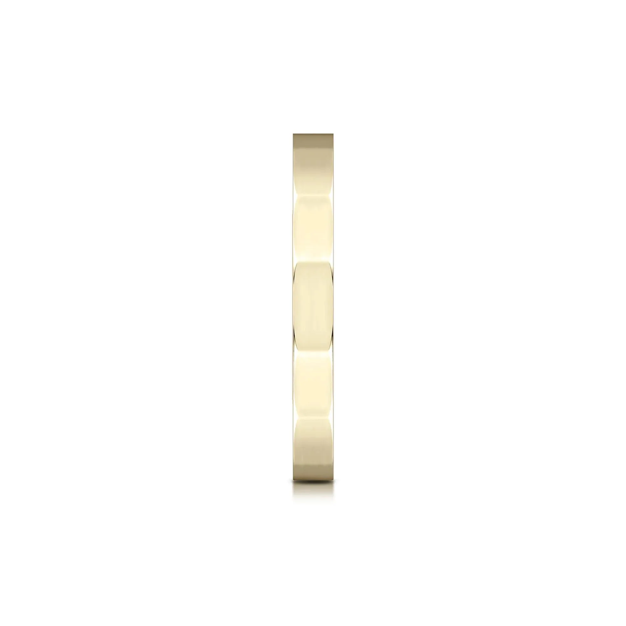 Faceted Wedding Band Ring 14K Yellow Gold Size 8 2mm - Image 3