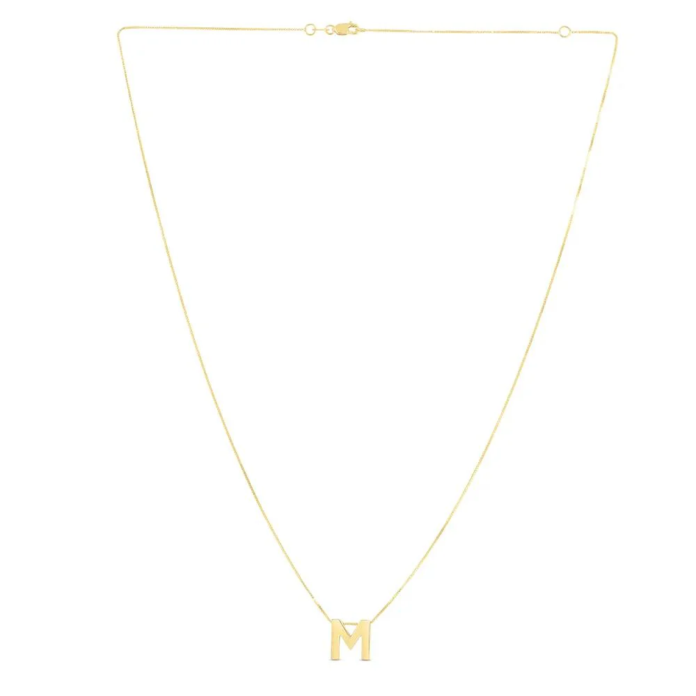"m" Initial Necklace 14K Yellow Gold Size 18" - Image 2