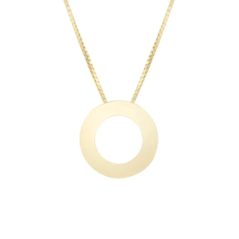 "o" Initial Necklace 14K Yellow Gold Size 18" - Image 2