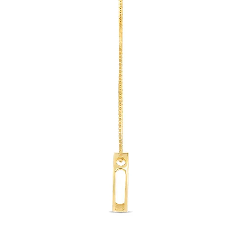 "o" Initial Necklace 14K Yellow Gold Size 18" - Image 3