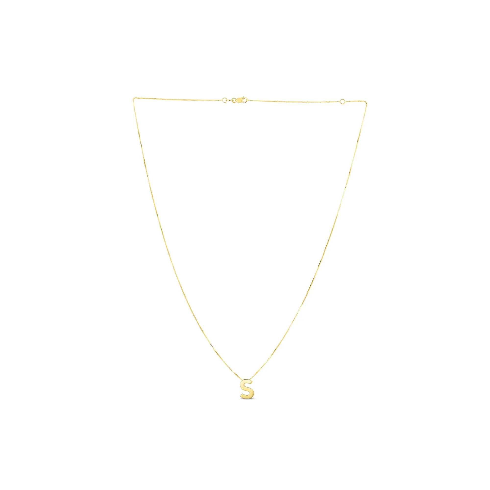 "s" Initial Necklace 14K Yellow Gold Size 18"
