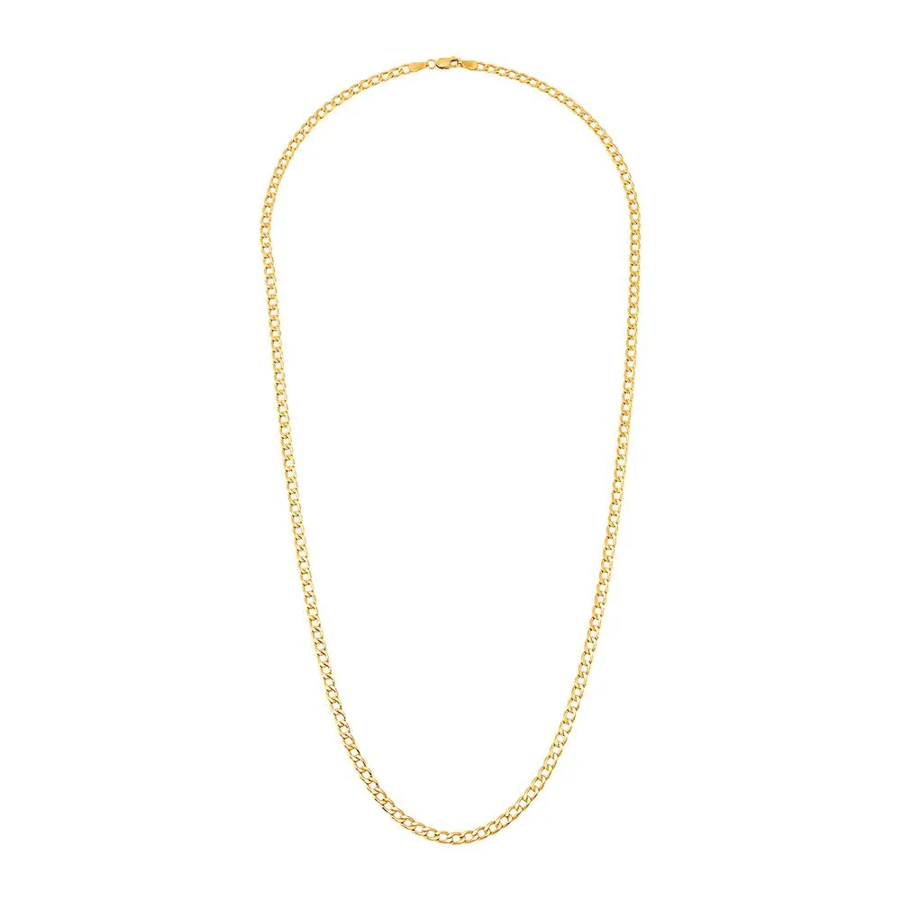 Curb Chain 14K Yellow Gold Necklace Size 22" - Image 3