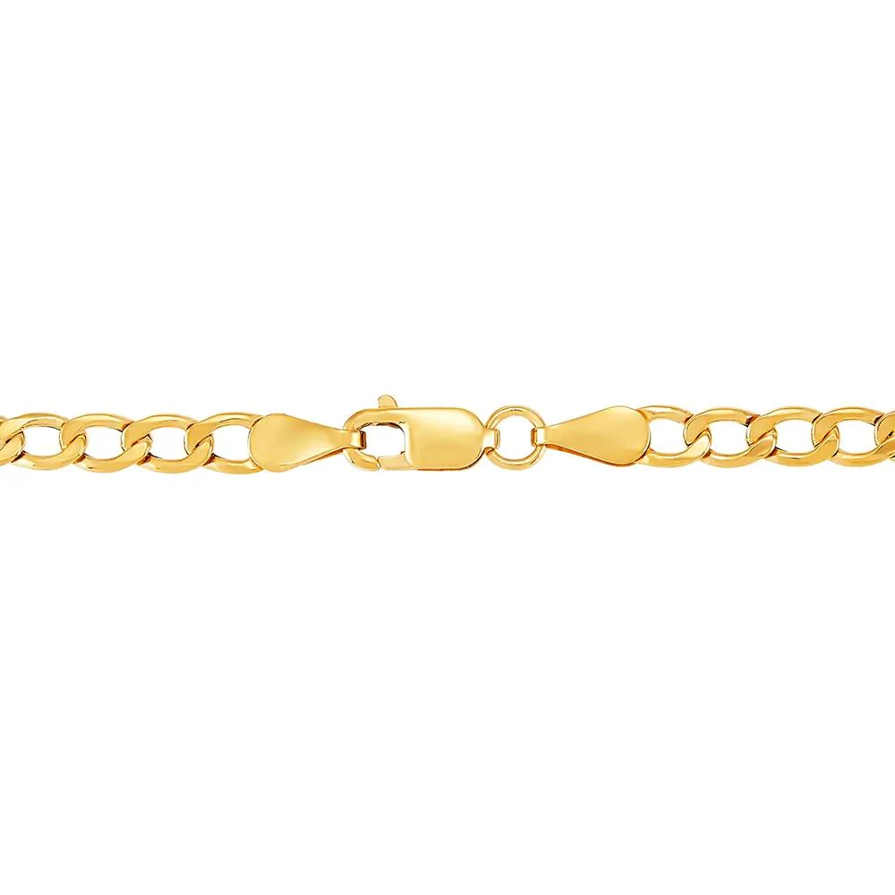 Curb Chain 14K Yellow Gold Necklace Size 22" - Image 4