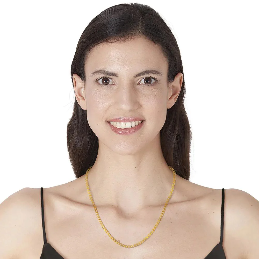Curb Chain 14K Yellow Gold Necklace Size 22" - Image 5