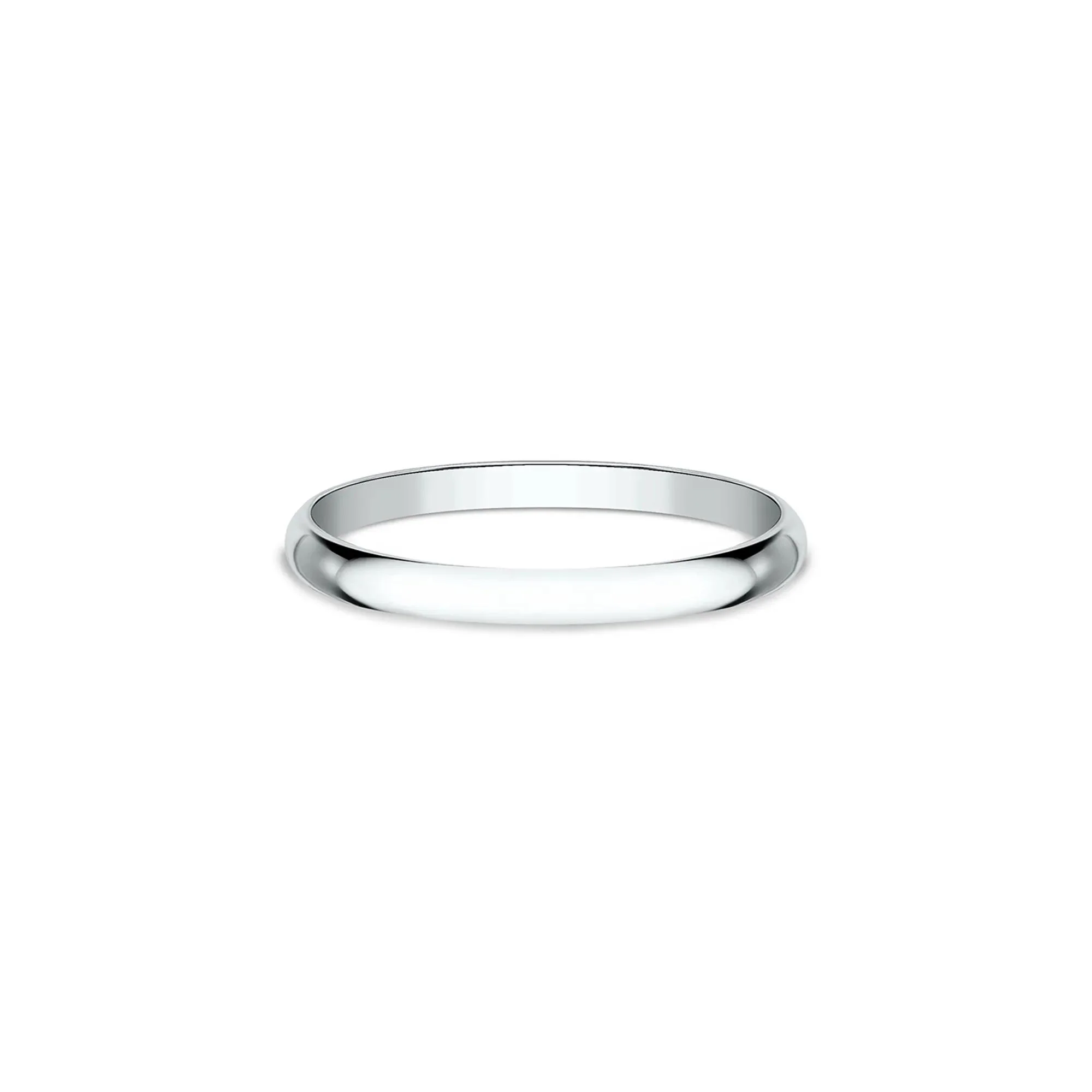 Thin Wedding Band Ring 14K White Gold Size 6 1mm