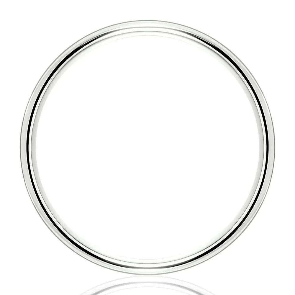 Wedding Band Ring 14K White Gold Size 6.5 2mm - Image 2