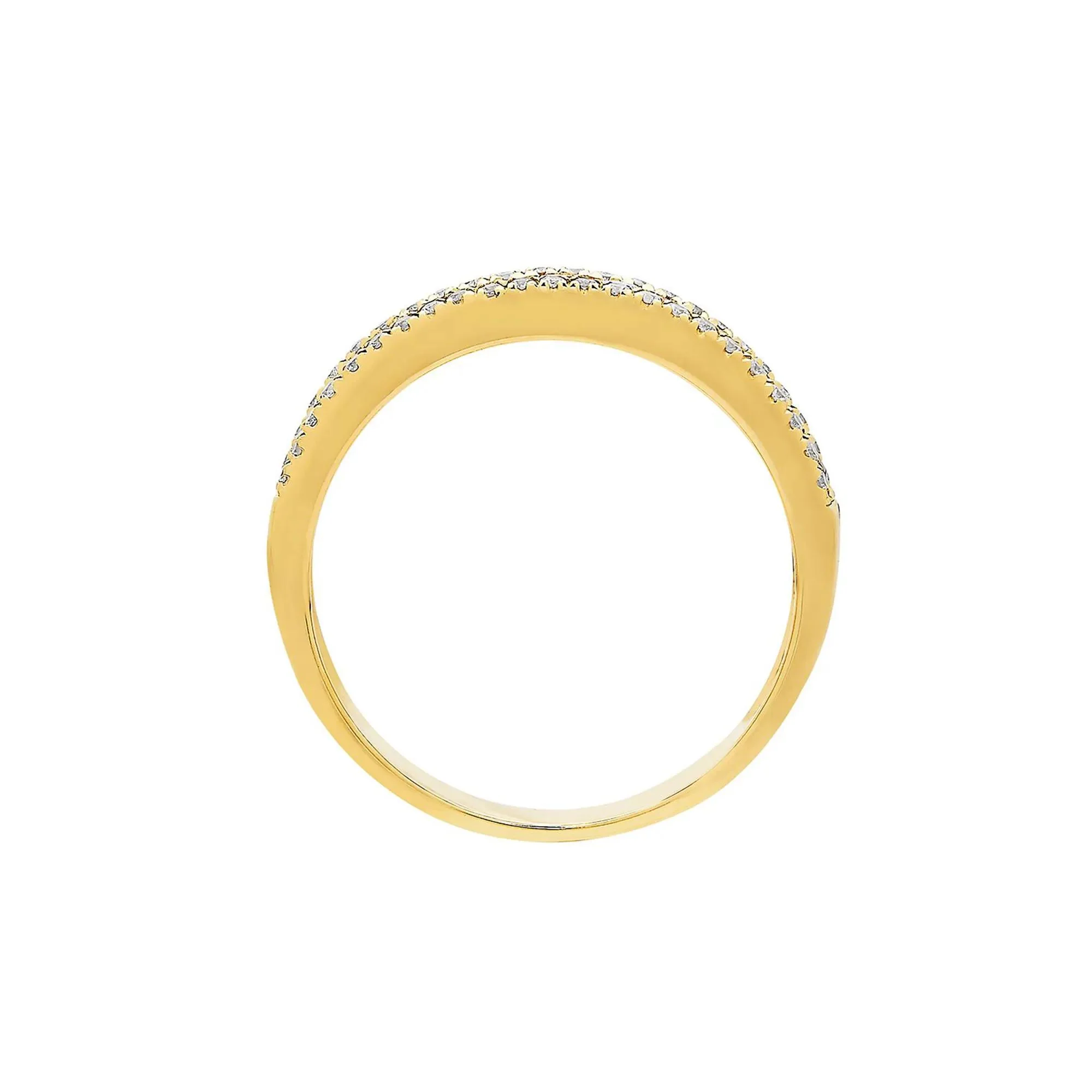 1/3 CT. Tw. Ruby & Diamond Band Ring 10K Yellow Gold Round Brilliant Cut Size 7 - Image 2