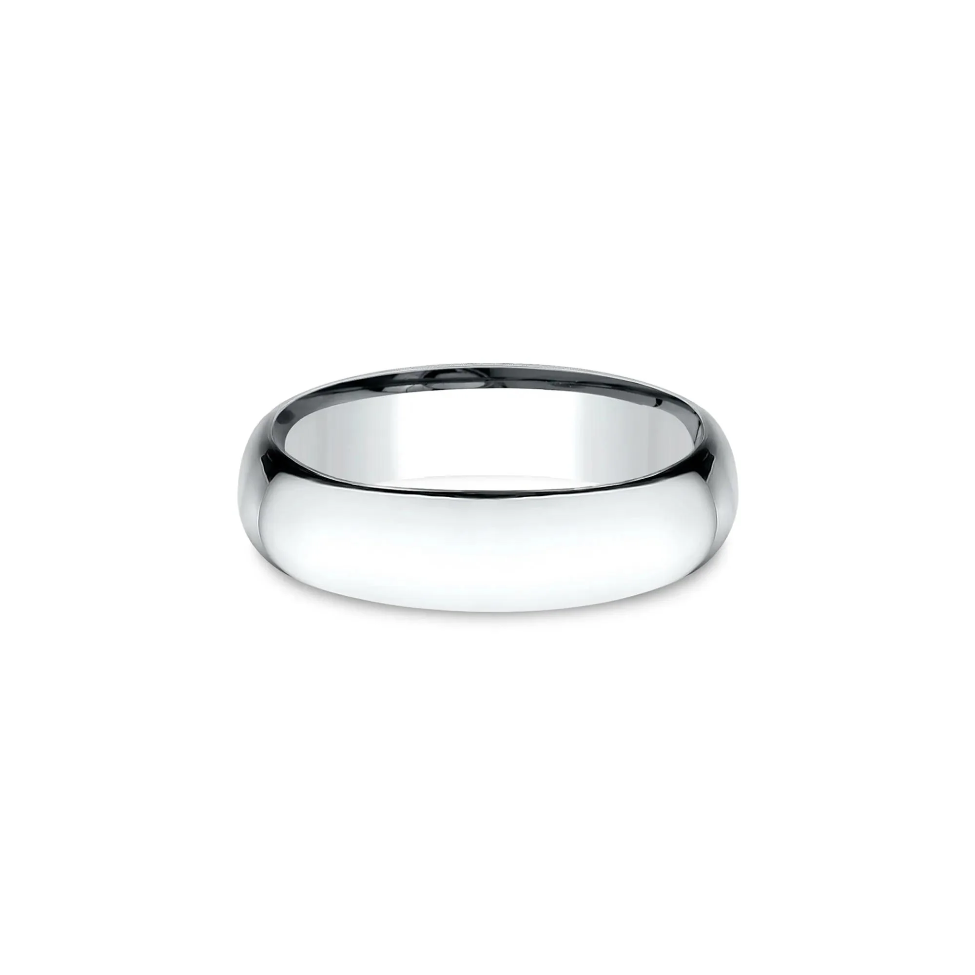 Wedding Band Ring Platinum White Size 14.5 6mm