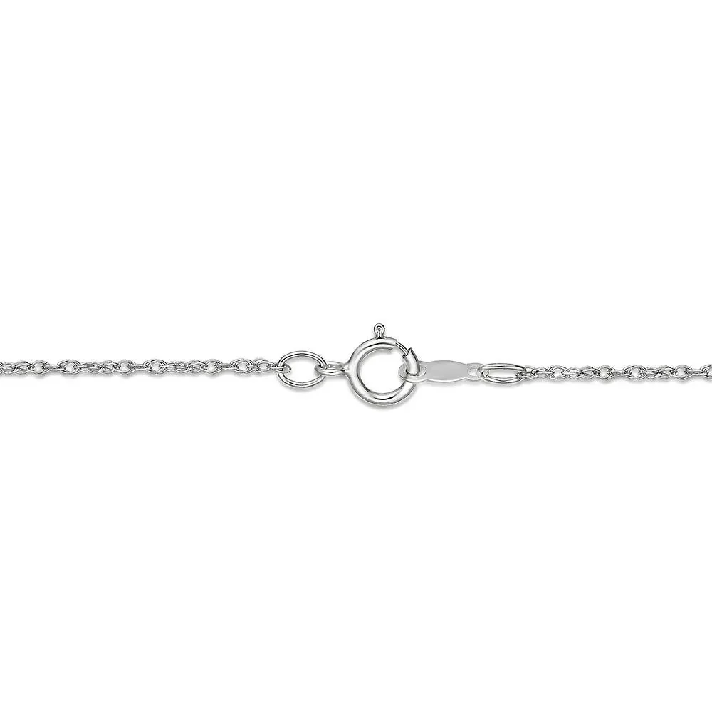 1/10 CT. Tw. Opal & Diamond Pendant Necklace .925 Sterling Silver White Size 18" - Image 3