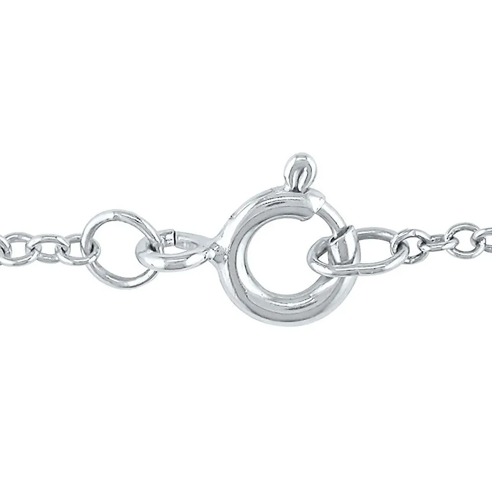 Black Diamond Origami Elephant Pendant Necklace .925 Sterling Silver White Size 18" - Image 3