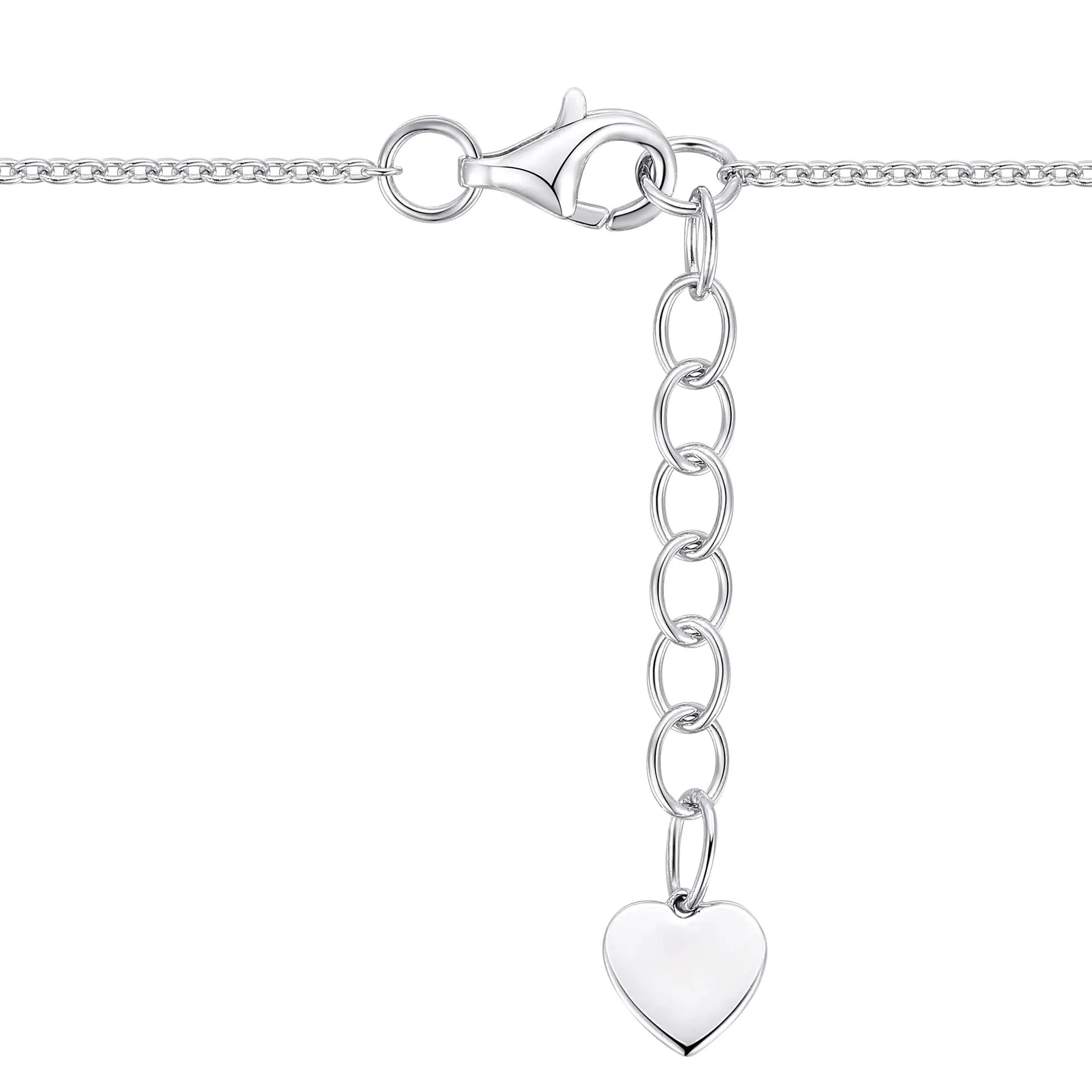 1/5 CT. Tw. Mother of Pearl and Diamond Necklace .925 Sterling Silver White Size 17" - Image 3