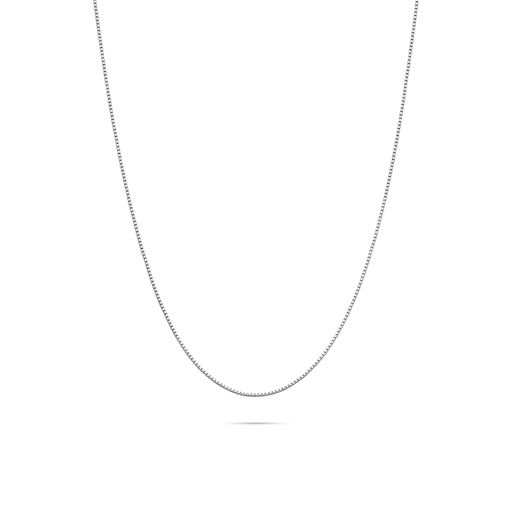 Box Chain 14K White Gold . Necklace Size 20" - Image 3