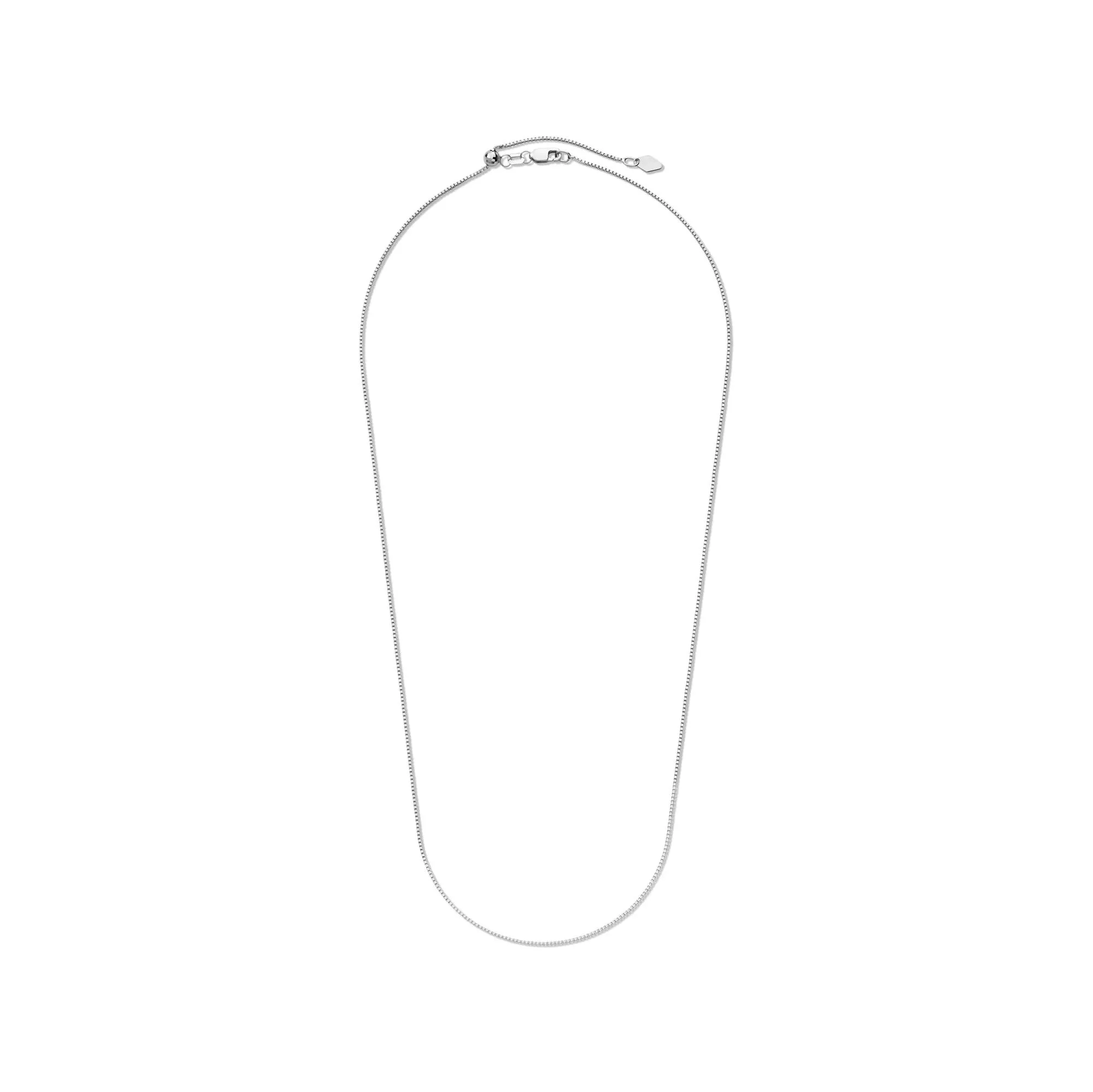 Box Chain 14K White Gold . Necklace Size 20" - Image 4