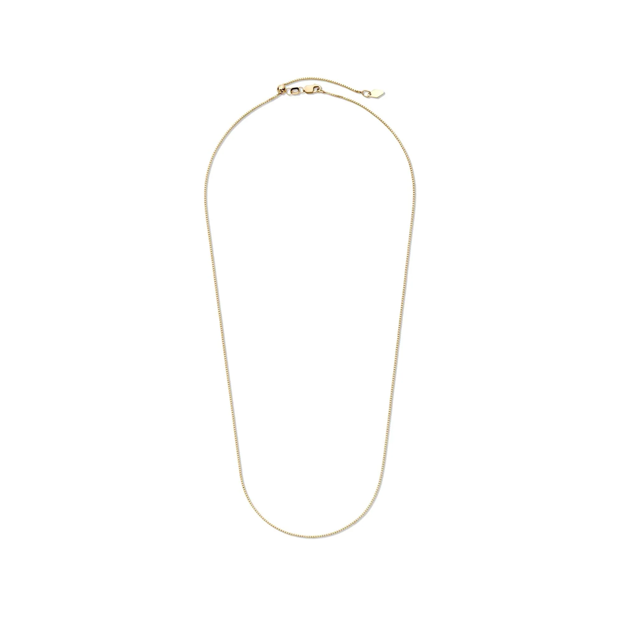 Box Chain 14K Yellow Gold . 18-20" Necklace Size 20" - Image 3