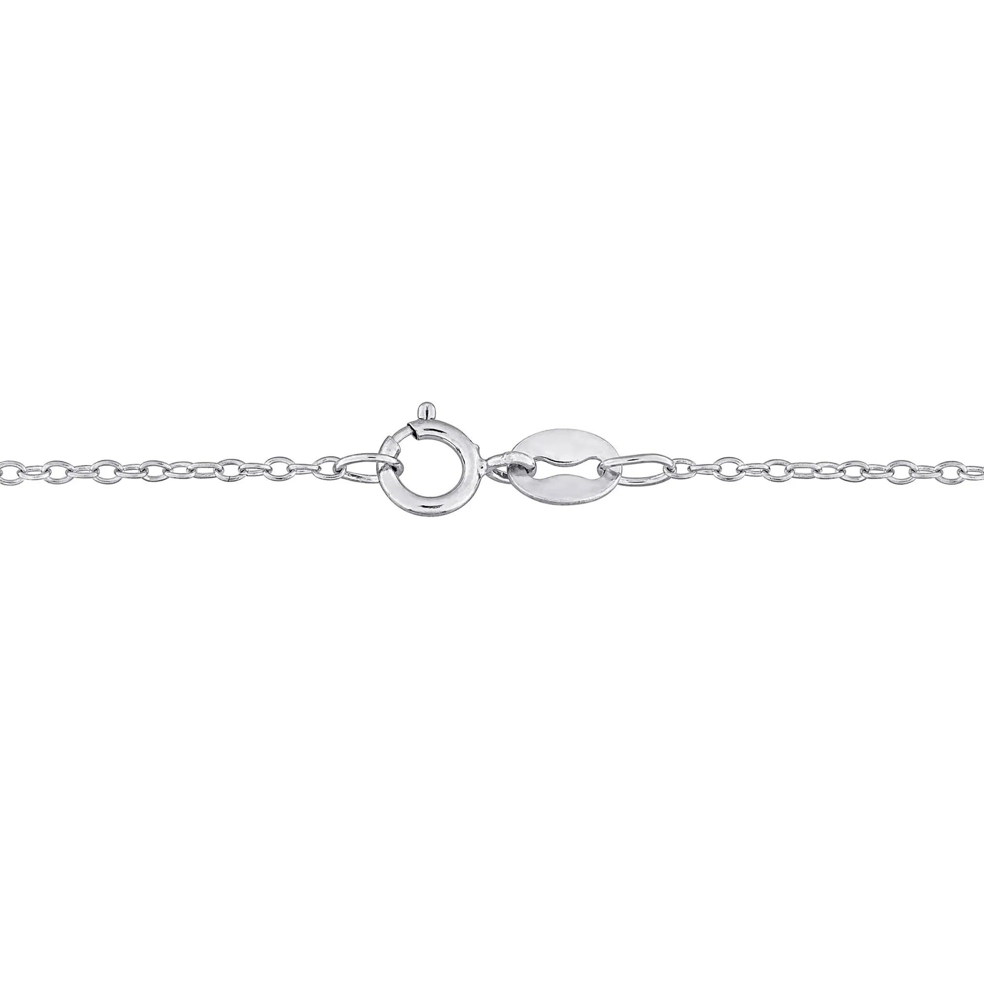 Lab-Created Moissanite Y Drop Necklace .925 Sterling Silver White Size 17" - Image 3