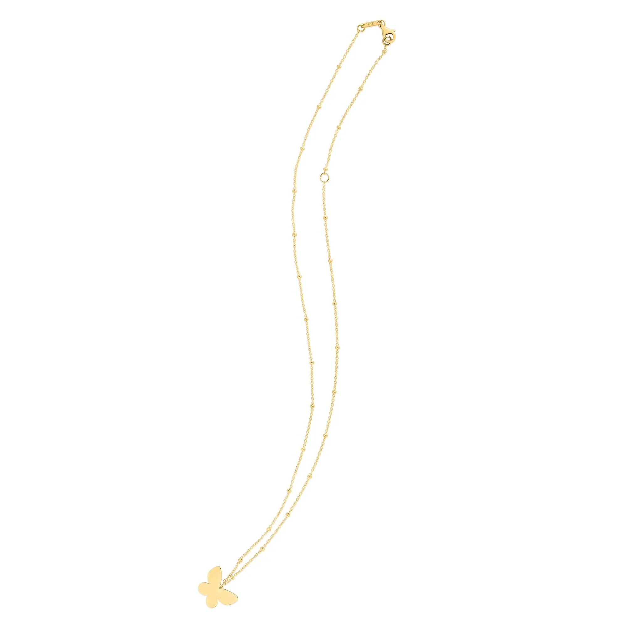 Butterfly Necklace 14K Yellow Gold Size 18" - Image 2