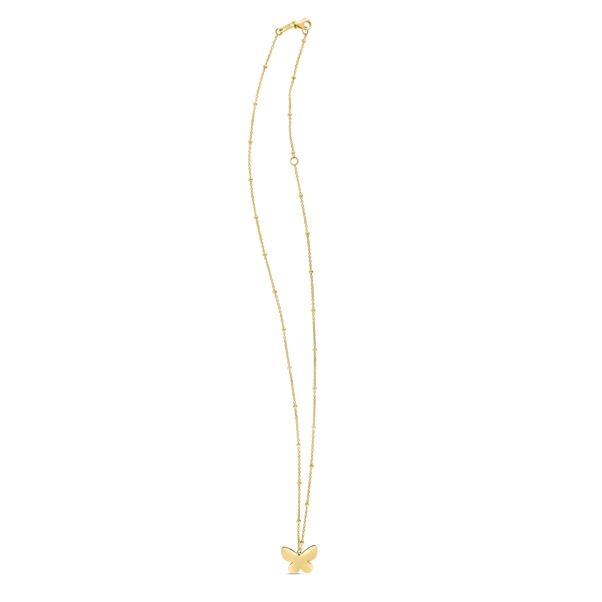 Butterfly Necklace 14K Yellow Gold Size 18" - Image 3