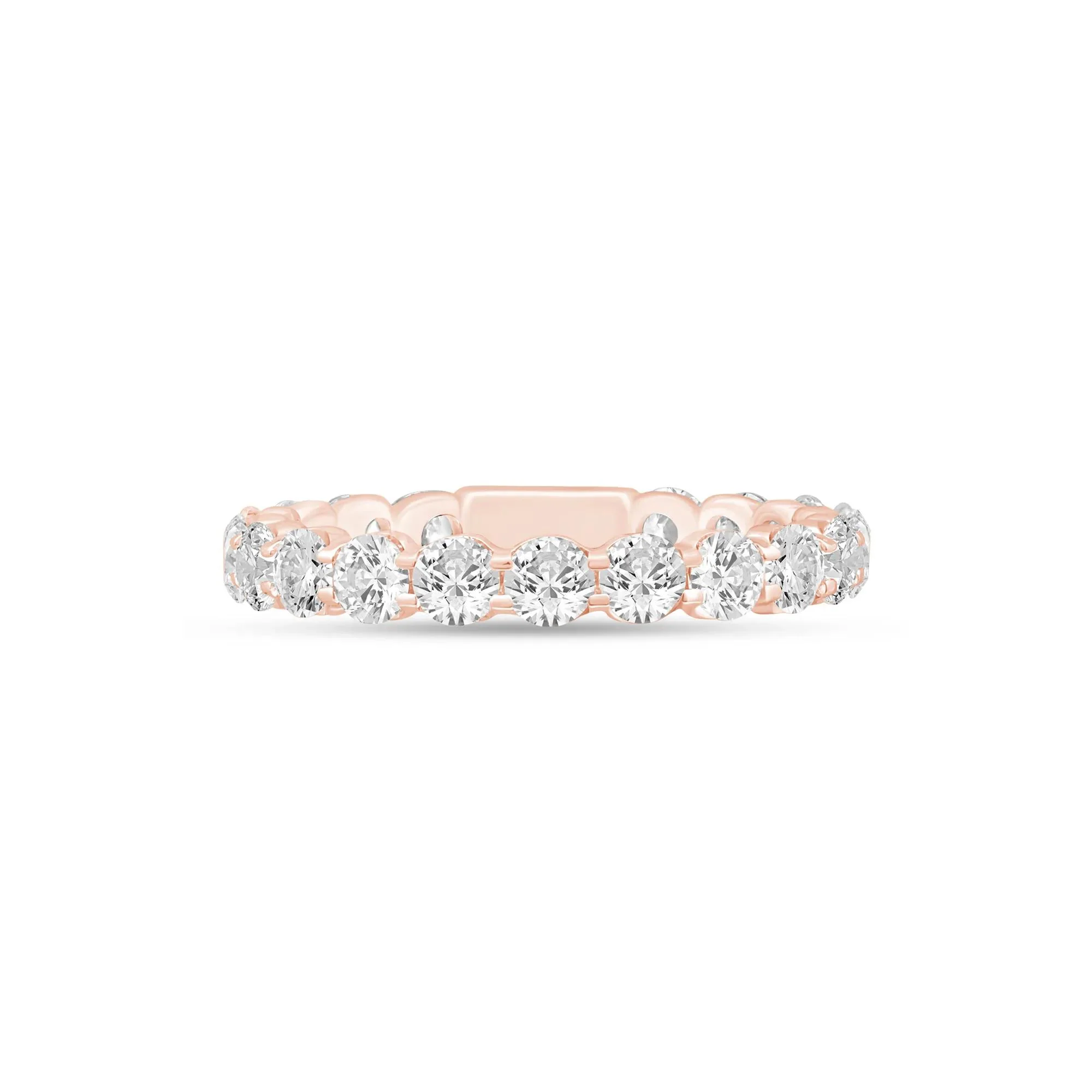 2 CT. Tw. Round-Cut Sizeable Diamond Eternity Band Ring 14K Rose Gold Size 5 4mm