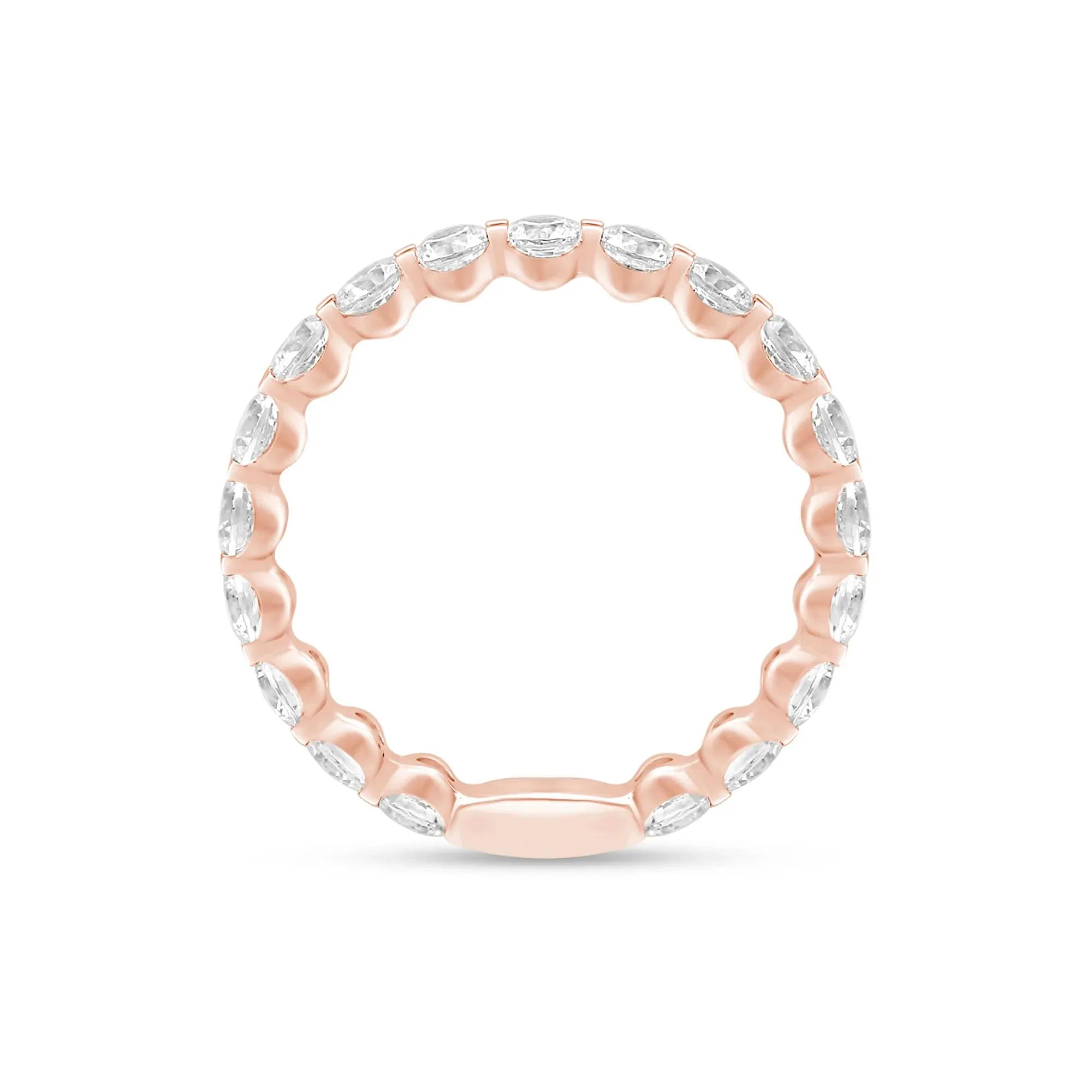 2 CT. Tw. Round-Cut Sizeable Diamond Eternity Band Ring 14K Rose Gold Size 5 4mm - Image 2