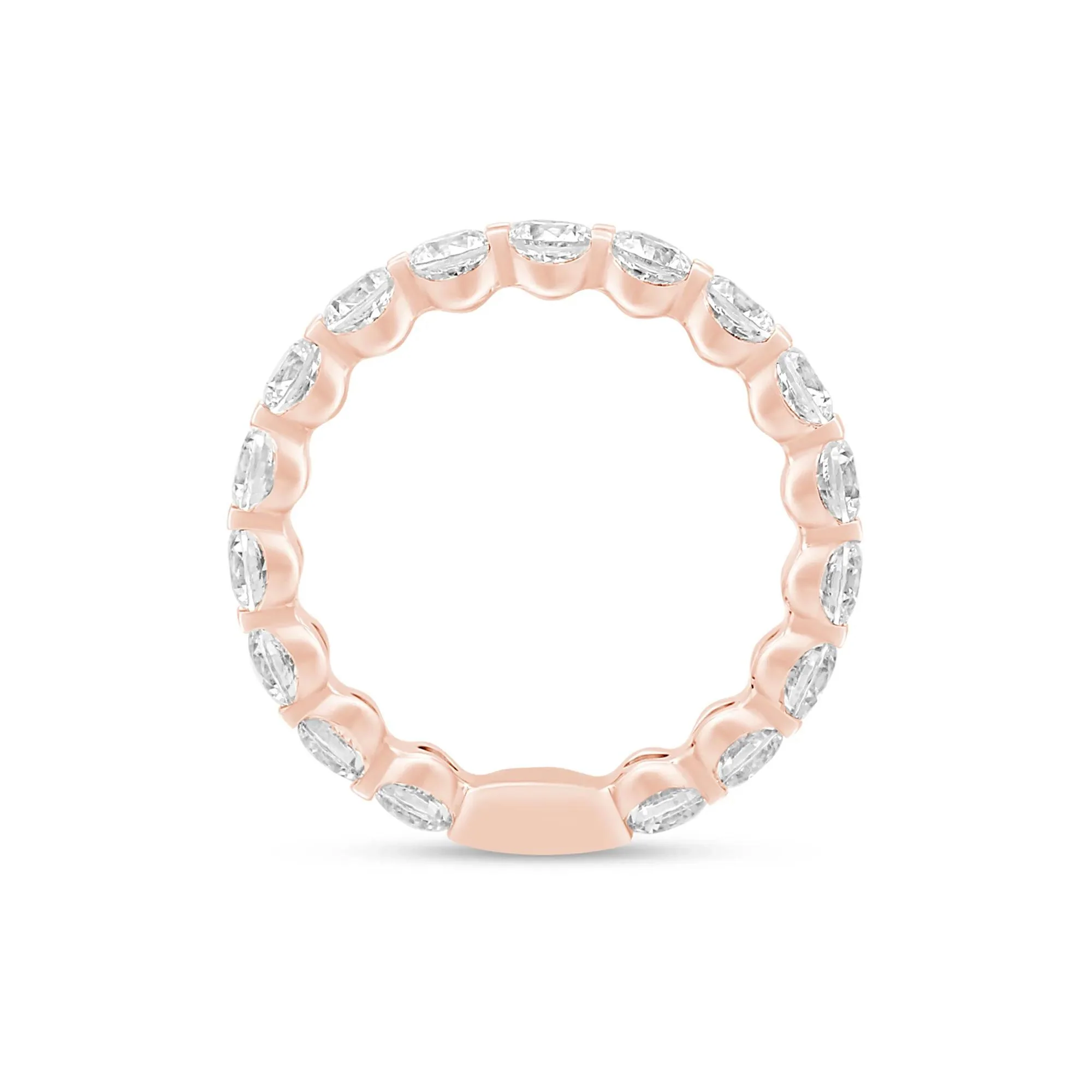 3 CT. Tw. Round-Cut Sizeable Diamond Eternity Band Ring 14K Rose Gold Size 6.5 3mm - Image 2