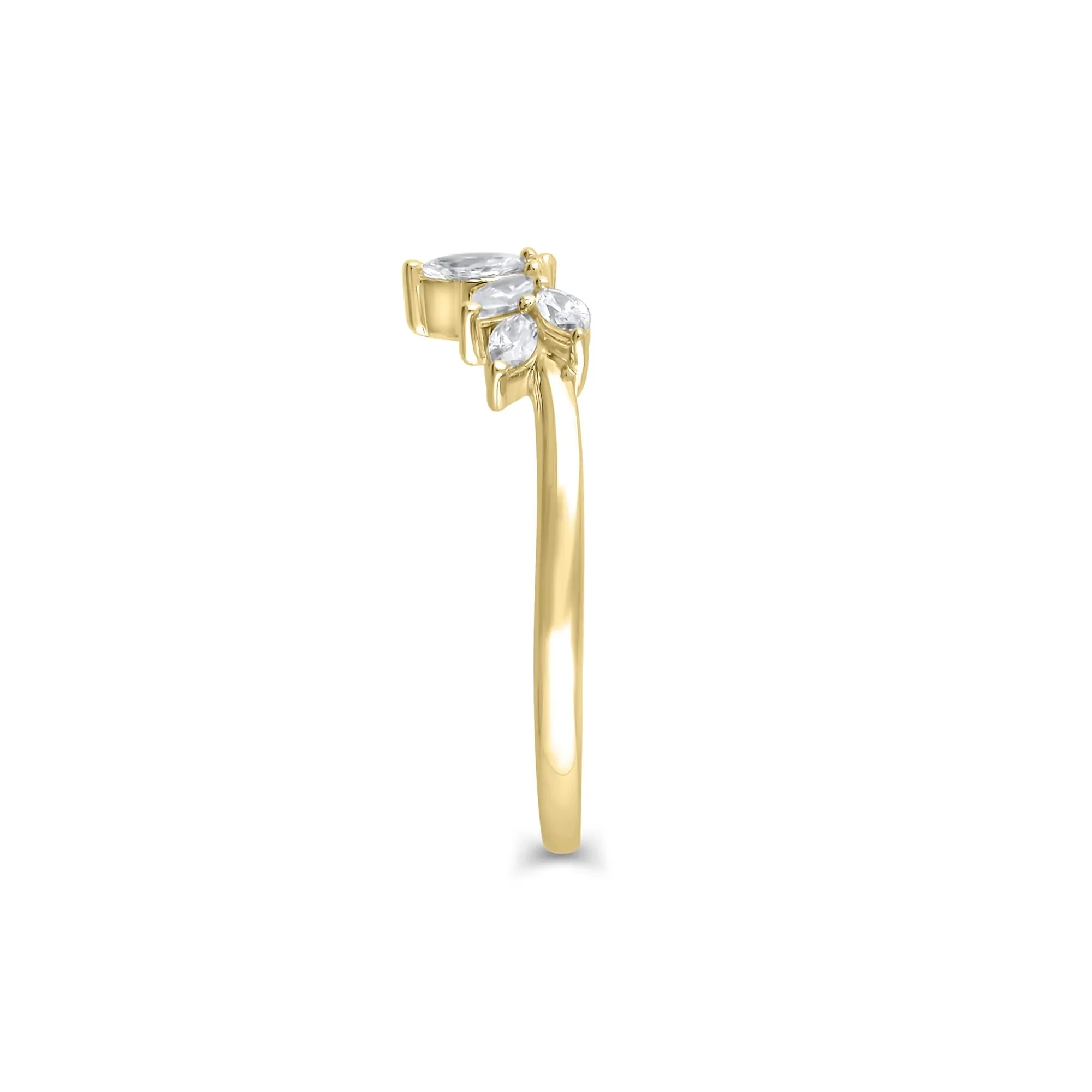 3/8 CT. Tw. Marquise-Cut Diamond Contour Band Ring 14K Yellow Gold Size 7 1mm - Image 3
