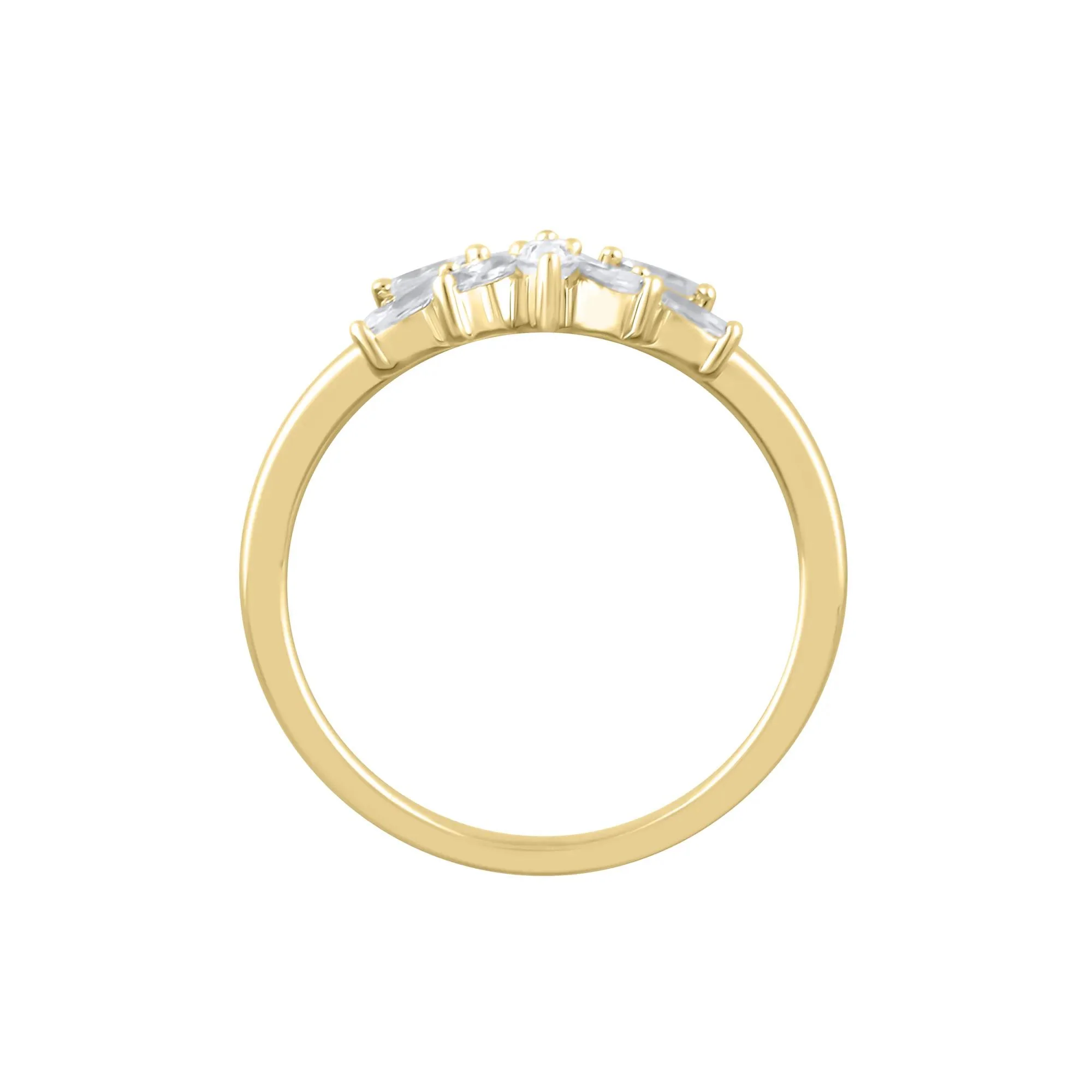 3/8 CT. Tw. Marquise-Cut Diamond Contour Band Ring 14K Yellow Gold Size 8.5 1mm - Image 2