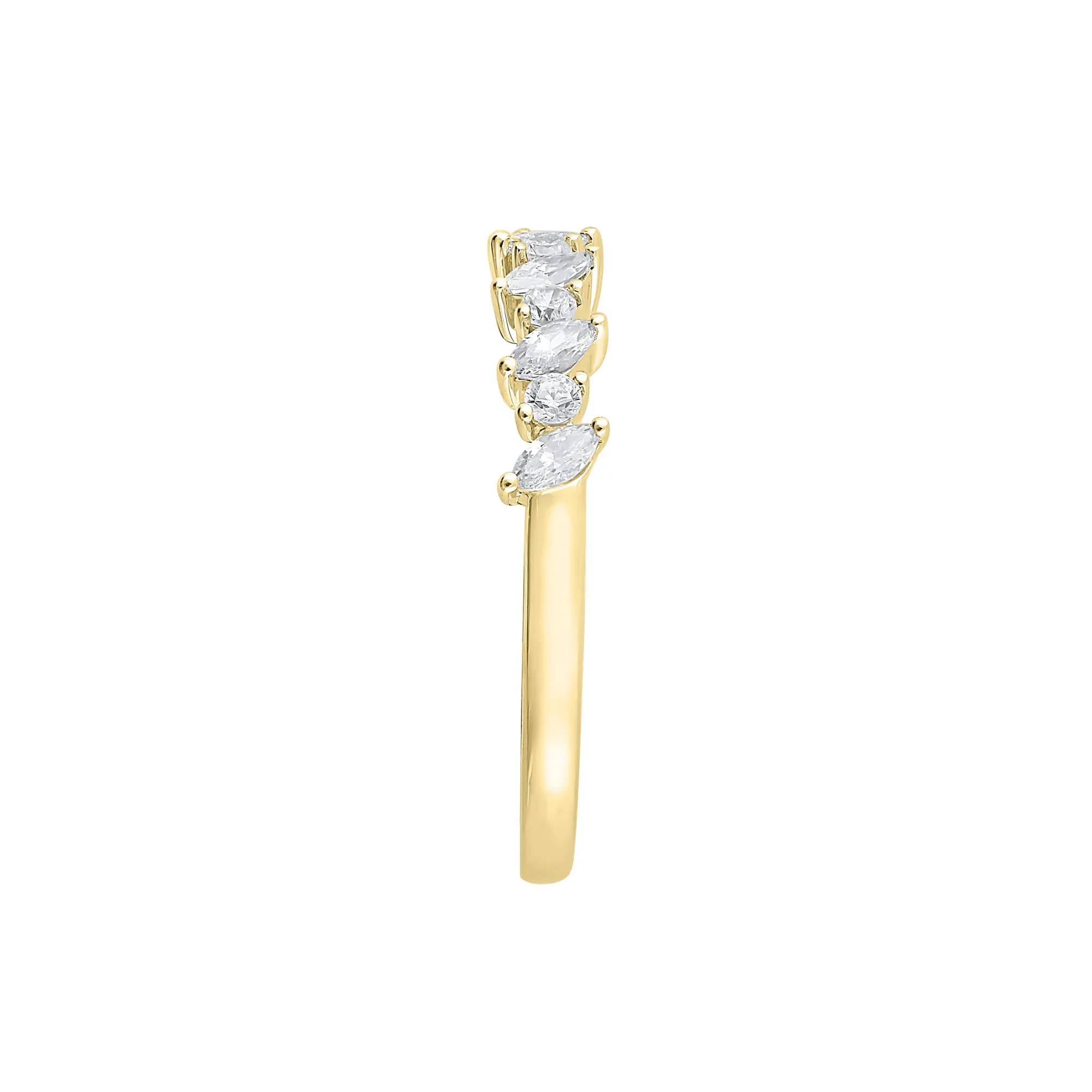 1/2 CT. Tw. Lab Grown Diamond Anniversary Band Ring 14K Yellow Gold Size 6 1mm - Image 3