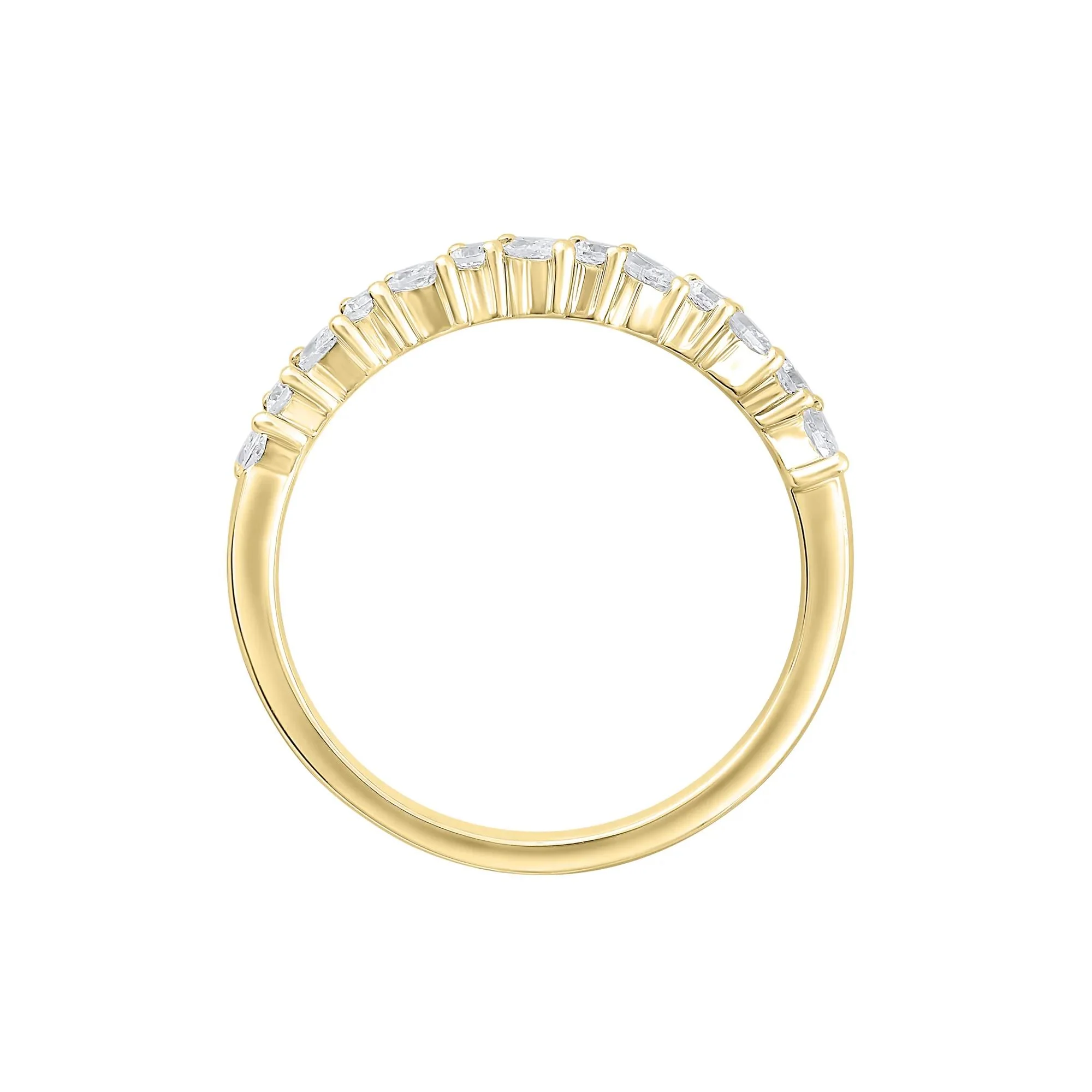 1/2 CT. Tw. Lab Grown Diamond Anniversary Band Ring 14K Yellow Gold Size 9 1mm - Image 2