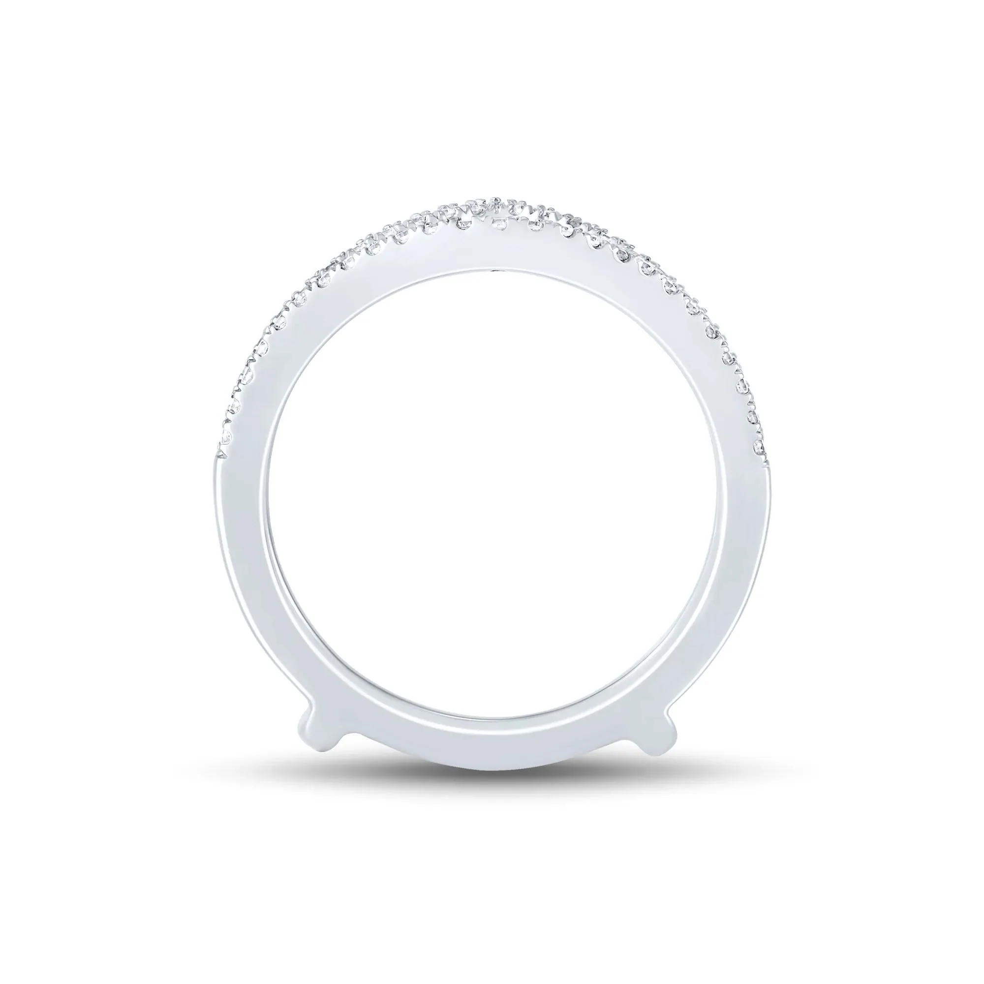 1/3 CT. Tw. Diamond Chevron Contour Ring Insert 14K White Gold Round Brilliant Cut Size 6.5 1mm - Image 2