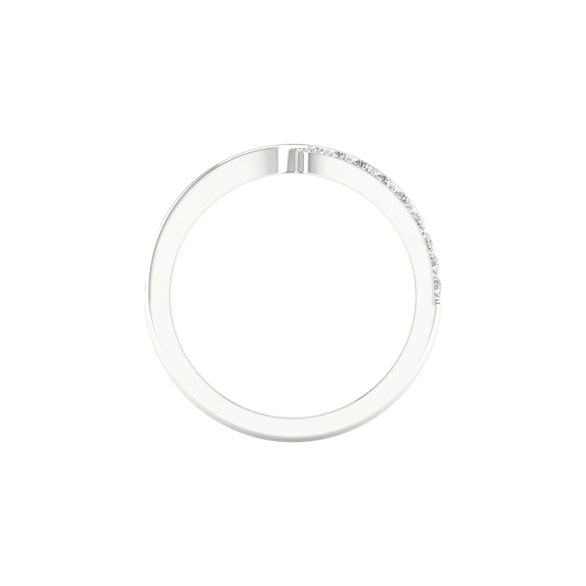 1/4 CT. Tw. Pinched Diamond Stack Band Ring 10K White Gold Round Brilliant Cut Size 9 2mm - Image 2