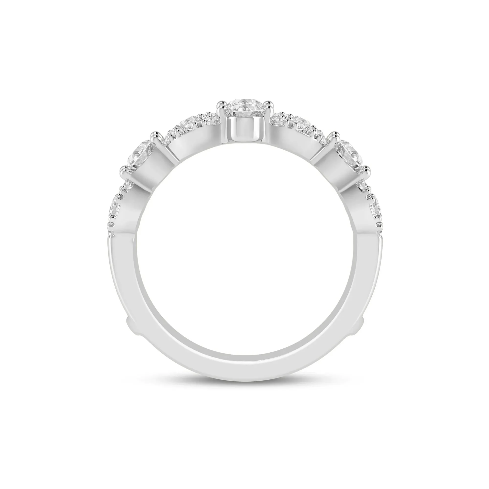 1 CT. Tw. Lab Grown Diamond Ring Insert 14K White Gold Size 7.5 6mm - Image 2