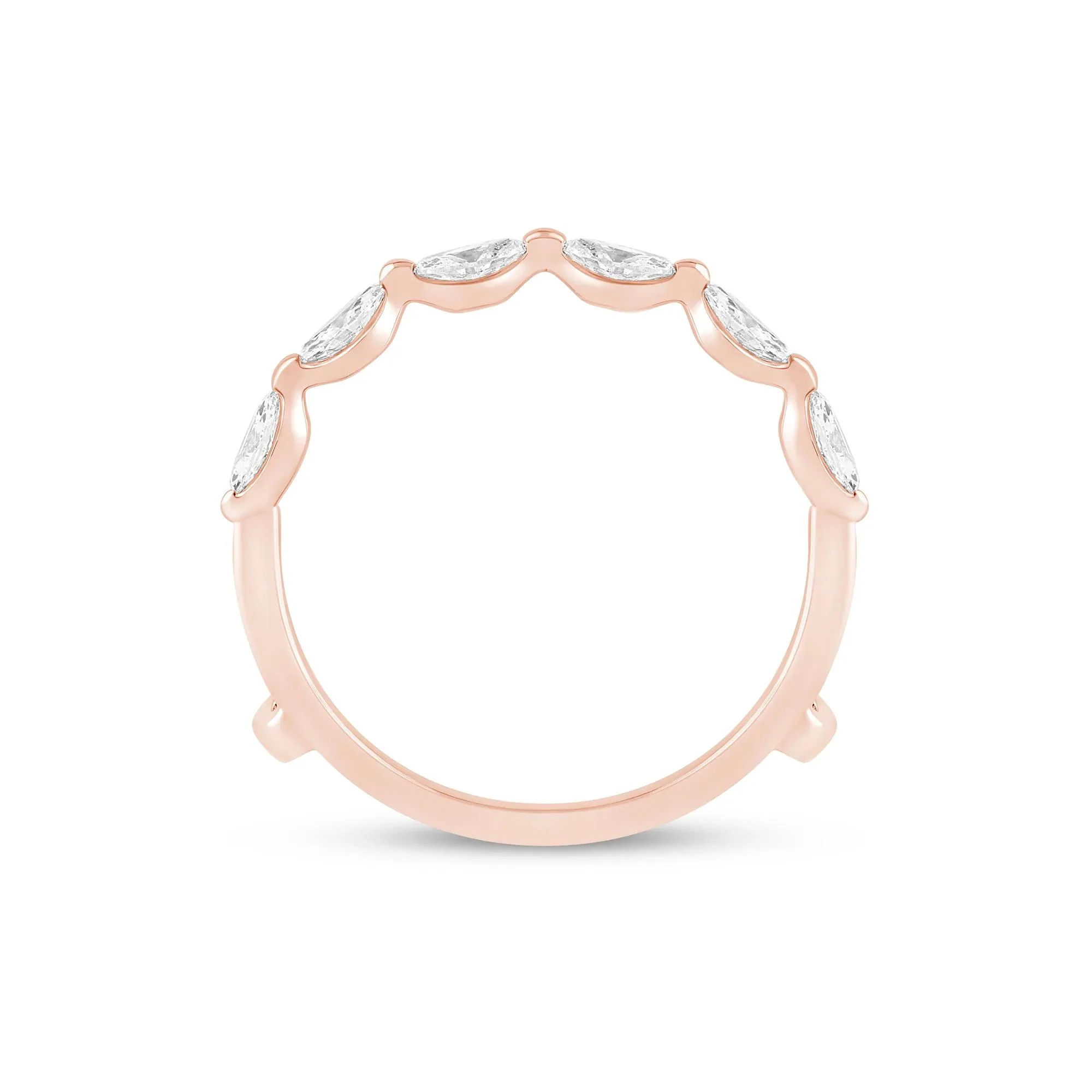 1 CT. Tw. Lab Grown Diamond Marquise-Cut Ring Insert 14K Rose Gold Size 5 1mm - Image 2