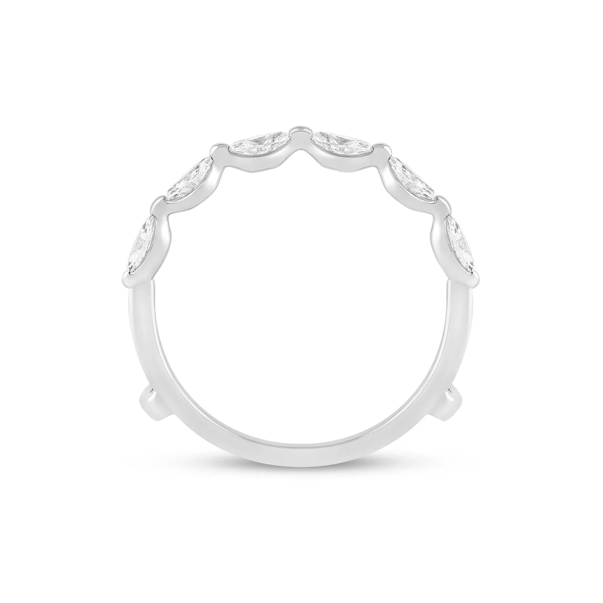 1 CT. Tw. Lab Grown Diamond Marquise-Cut Ring Insert 14K White Gold Size 7 1mm - Image 2