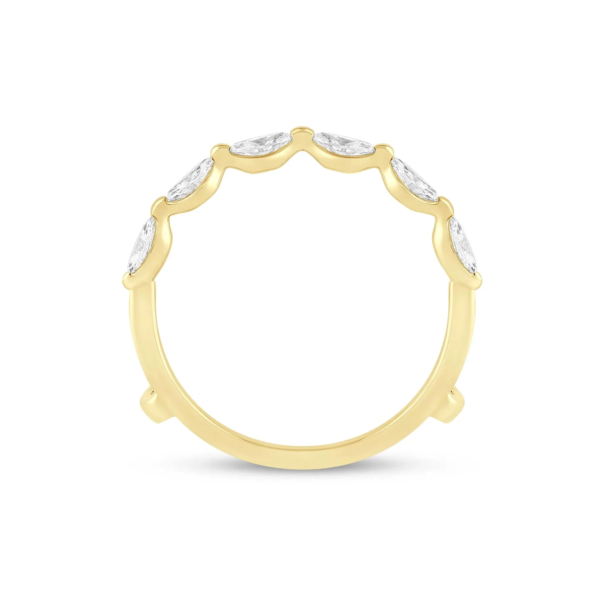 1 CT. Tw. Lab Grown Diamond Marquise-Cut Ring Insert 14K Yellow Gold Size 7.5 1mm - Image 2