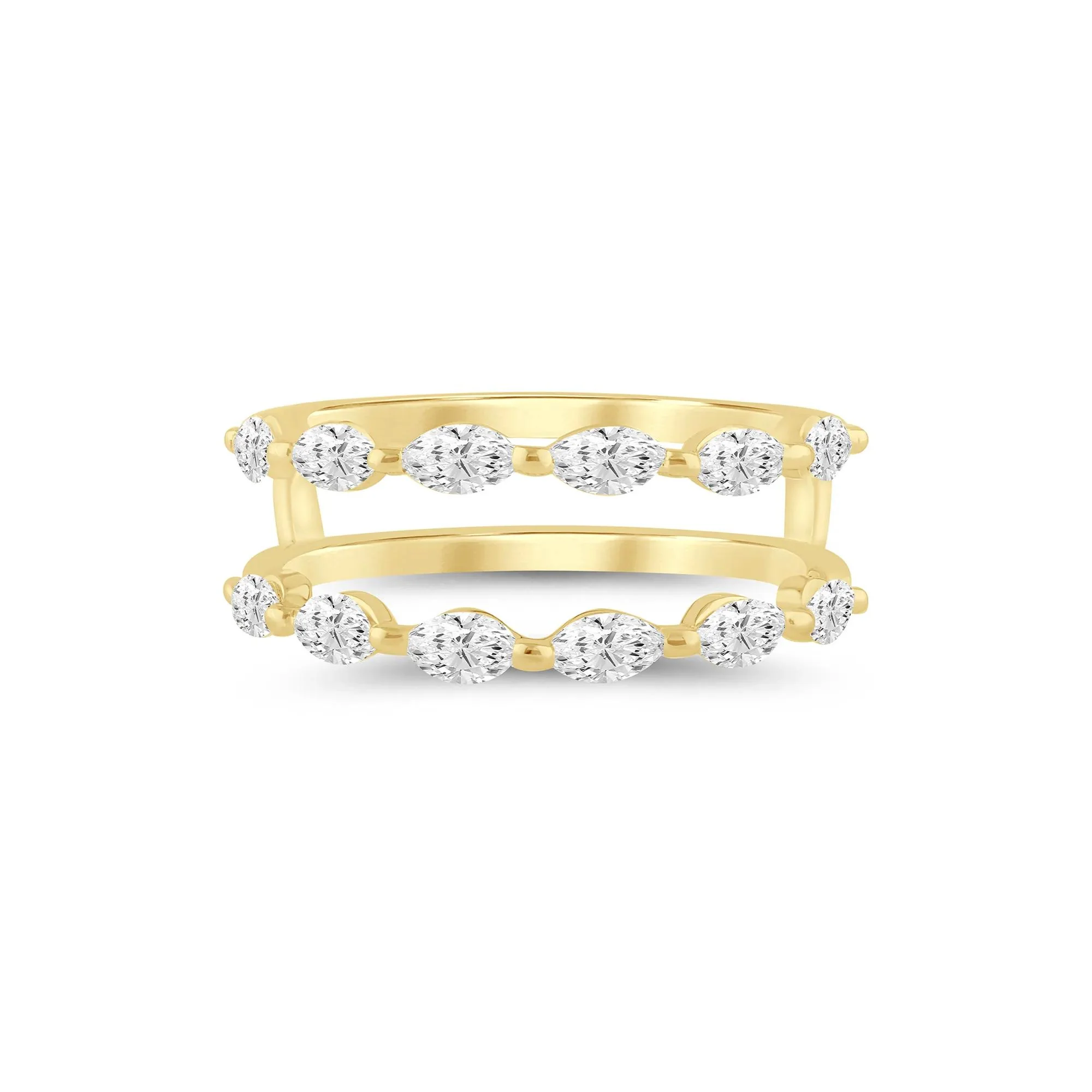 1 CT. Tw. Lab Grown Diamond Marquise-Cut Ring Insert 14K Yellow Gold Size 8 1mm