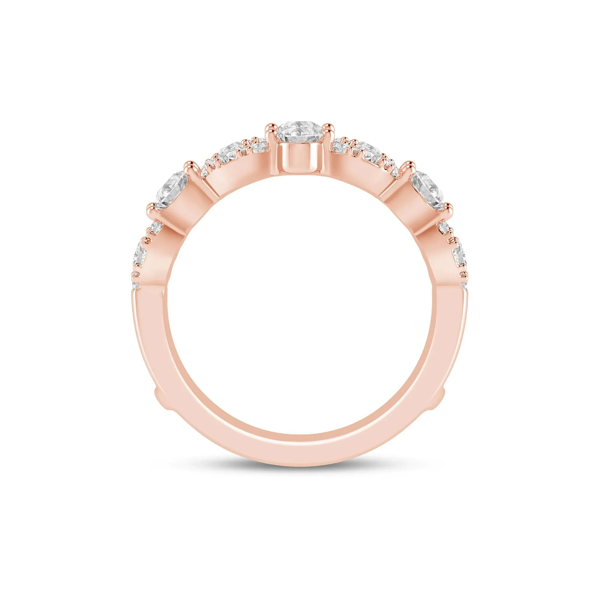 1 CT. Tw. Lab Grown Diamond Ring Insert 14K Rose Gold Size 6 6mm - Image 2