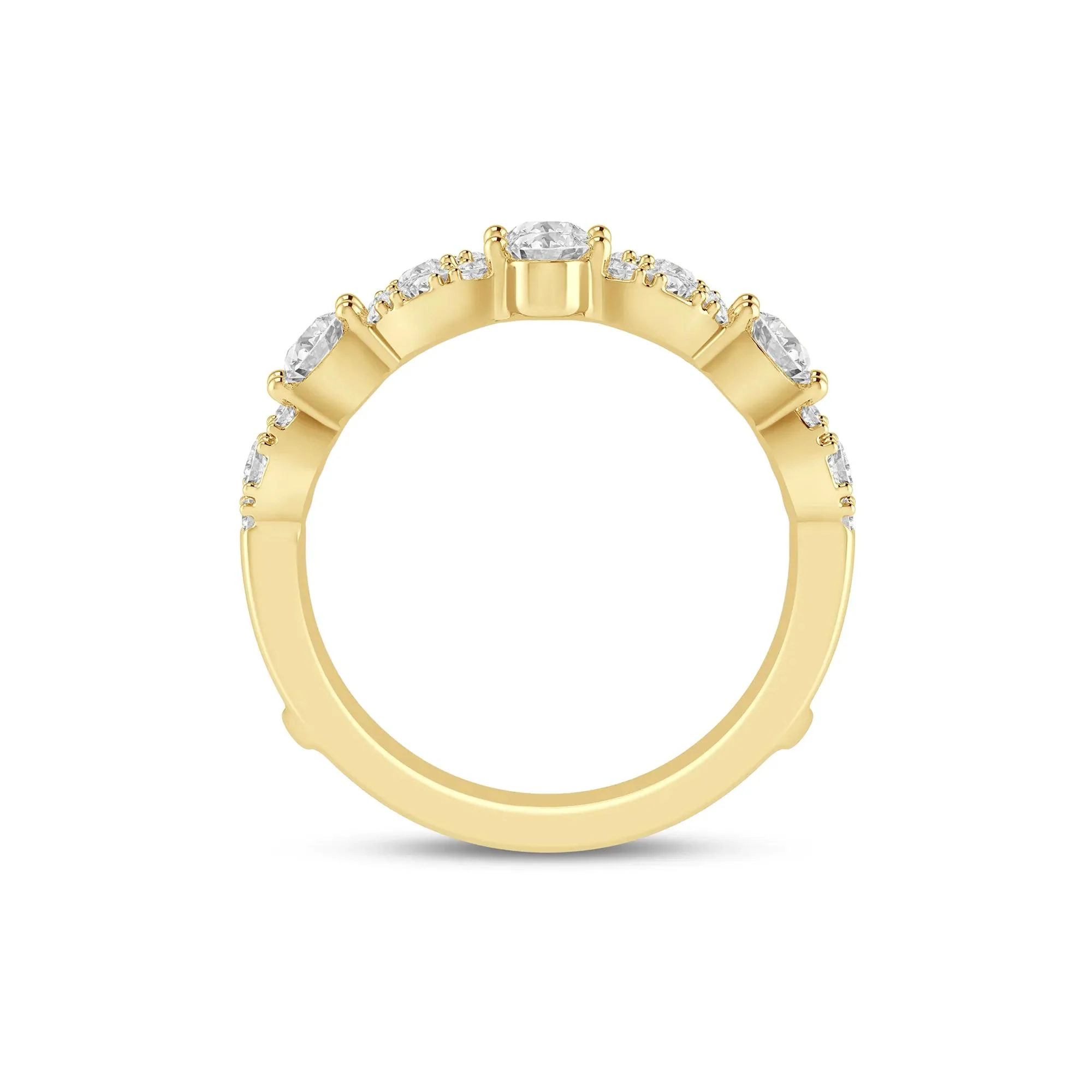 1 CT. Tw. Lab Grown Diamond Ring Insert 14K Yellow Gold Size 7.5 6mm - Image 2
