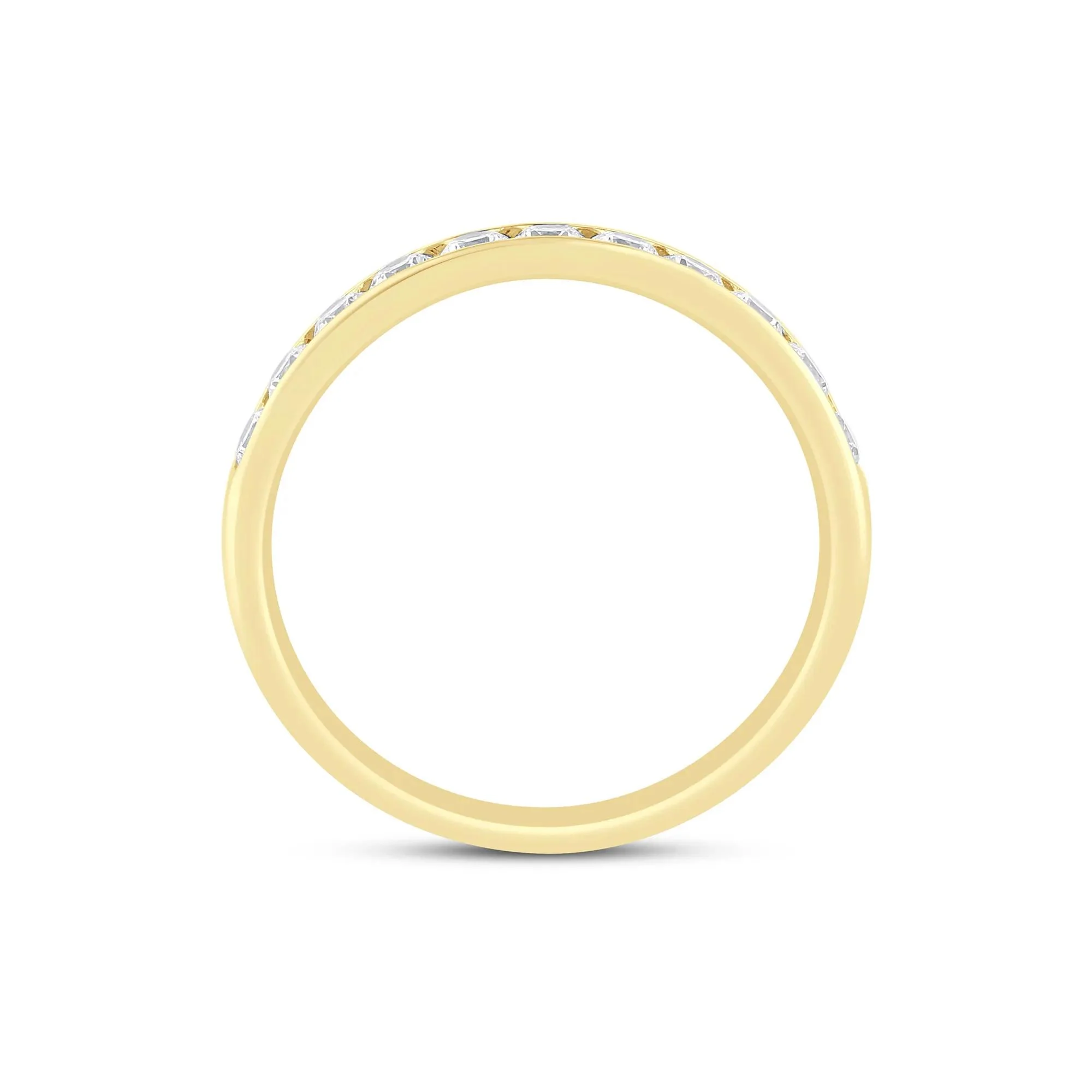 Diamond Channel Band Ring 14K Yellow Gold (1/2ct. Tw.) Round Brilliant Cut Size 6 3mm - Image 2
