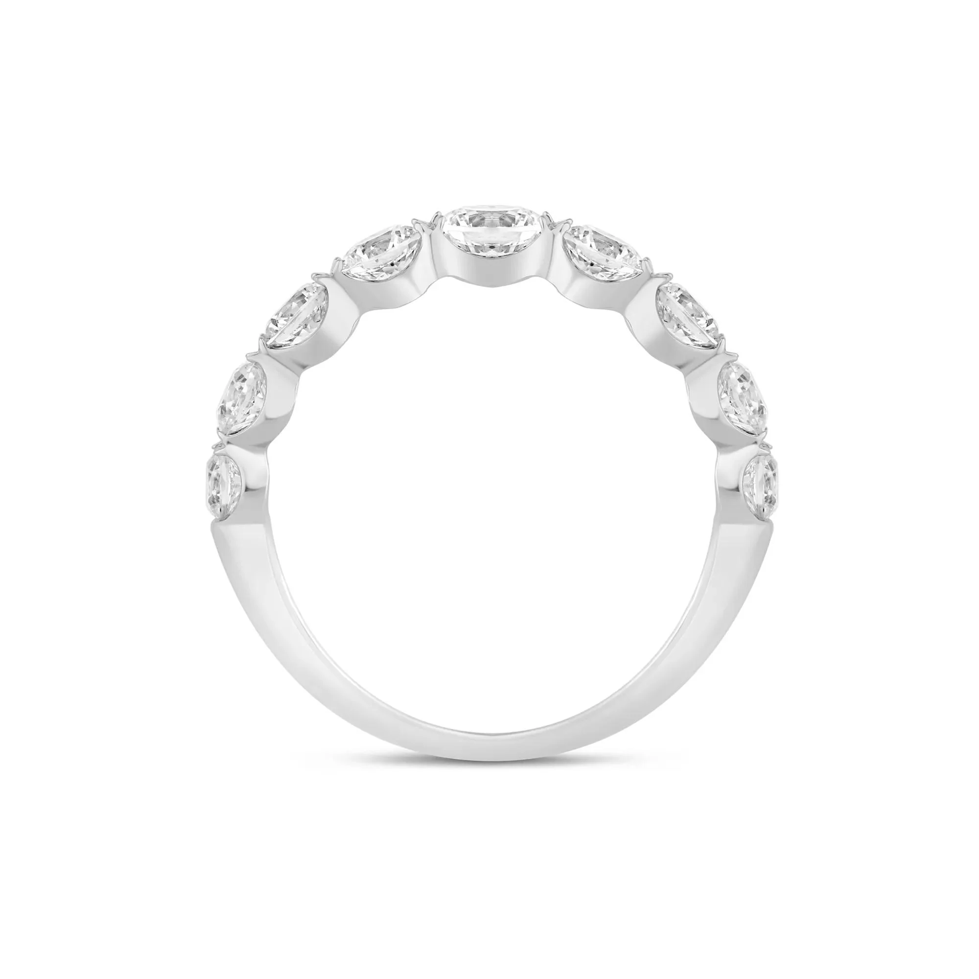 1/2 CT. Tw. Lab Grown Diamond Shared-Prong Band Ring 14K White Gold Round Brilliant Cut Size 7.5 1mm - Image 2