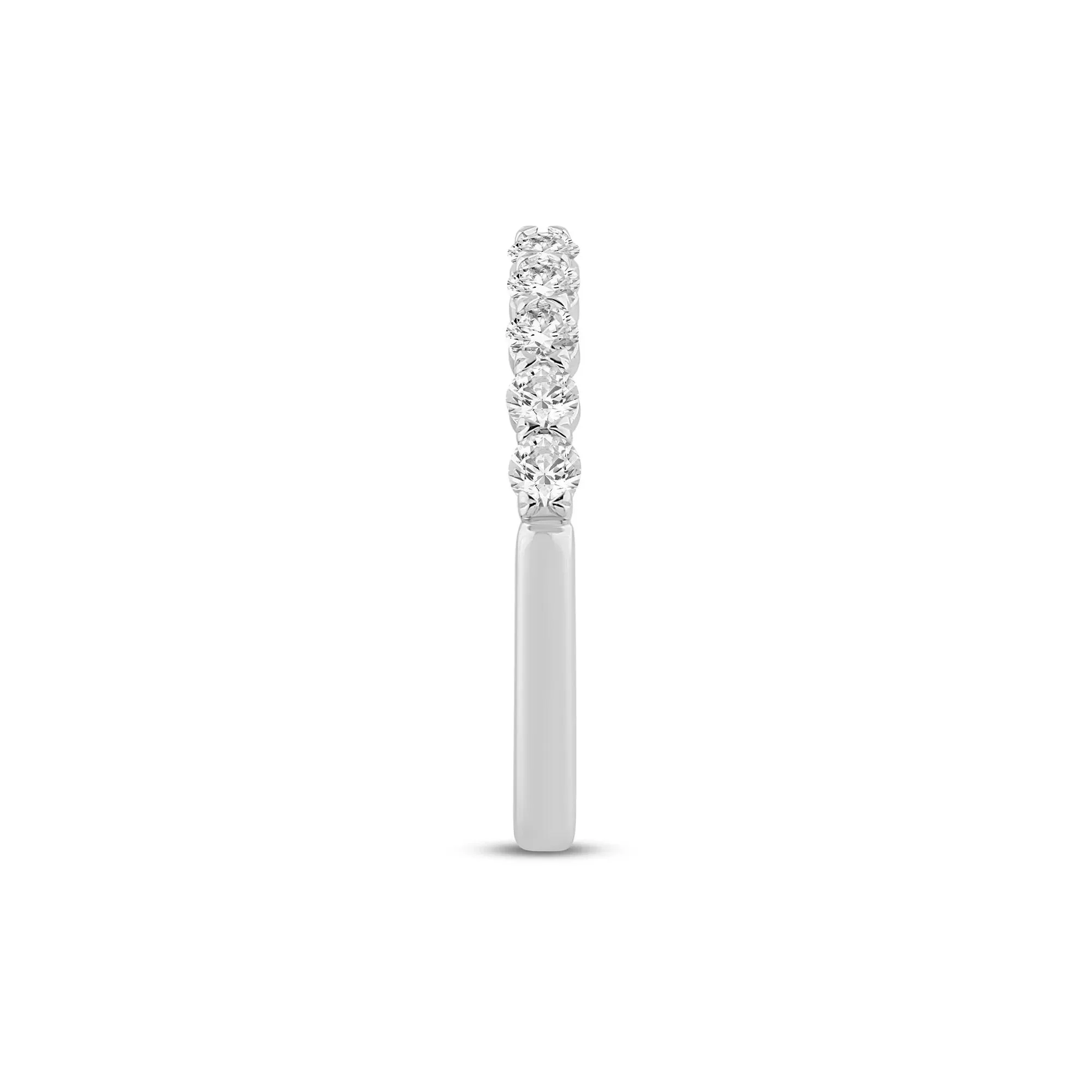 1/2 CT. Tw. Lab Grown Round Diamond Open Band Ring 14K White Gold Size 7 1mm - Image 3