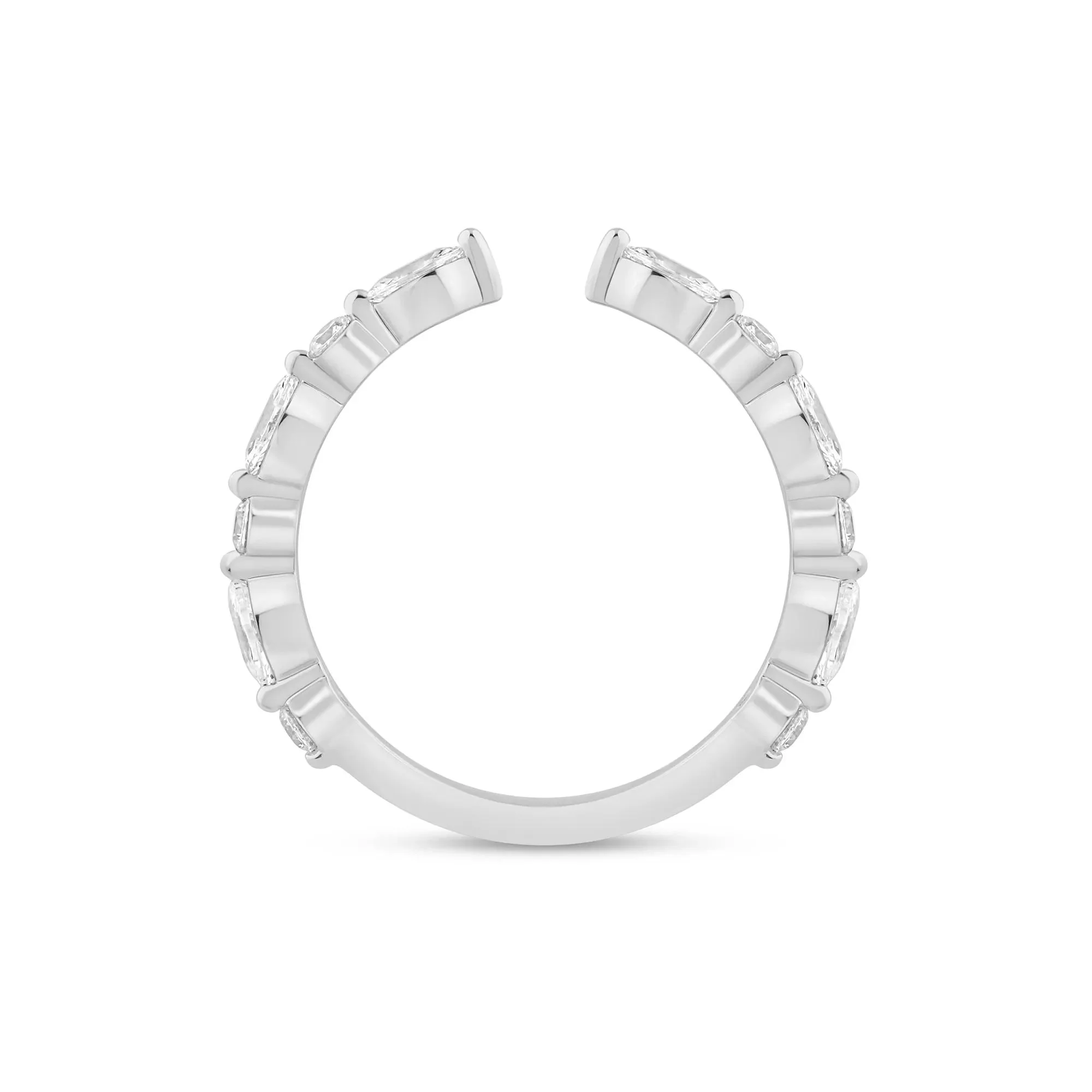 1/2 CT. Tw. Lab Grown Diamond Open Band Ring 14K White Gold Size 6.5 1mm - Image 2
