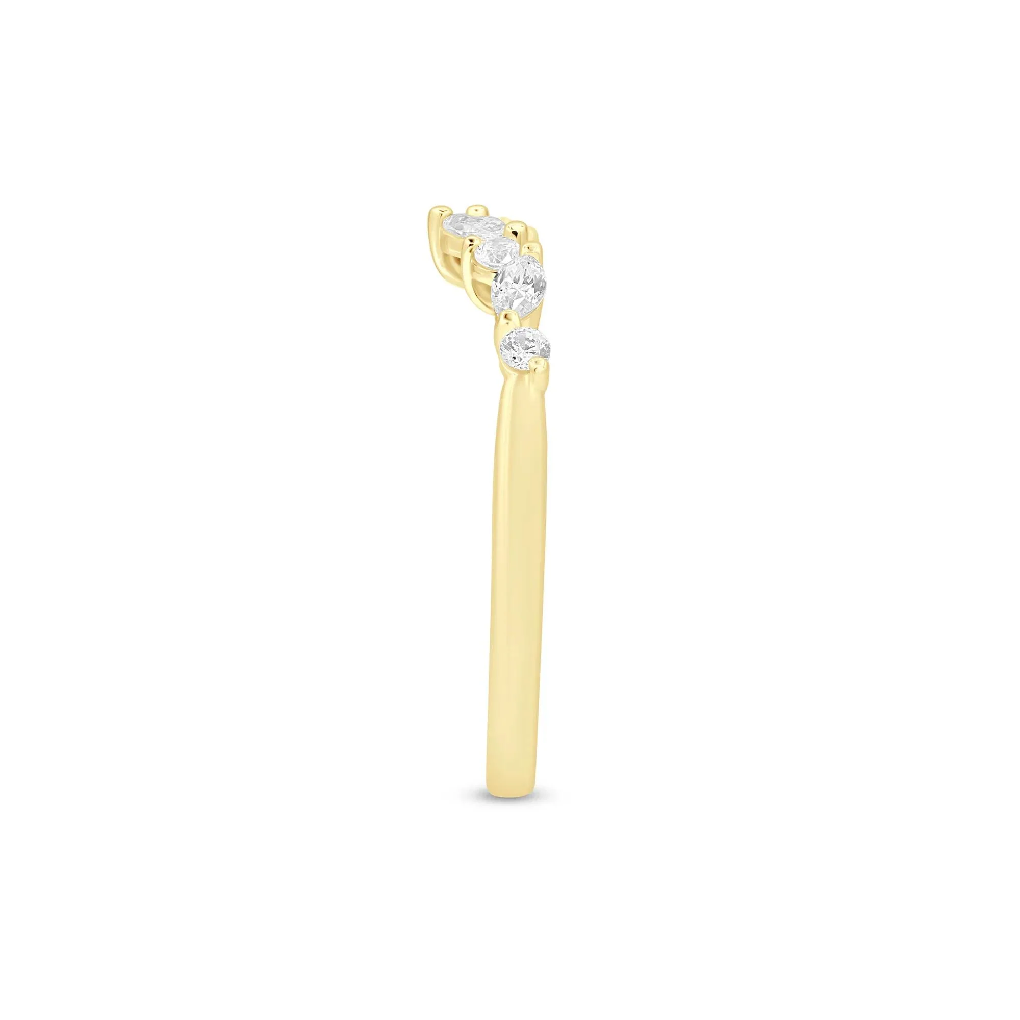 1/3 CT. Tw. Diamond Chevron Band Ring 14K Yellow Gold Size 6.5 1mm - Image 3