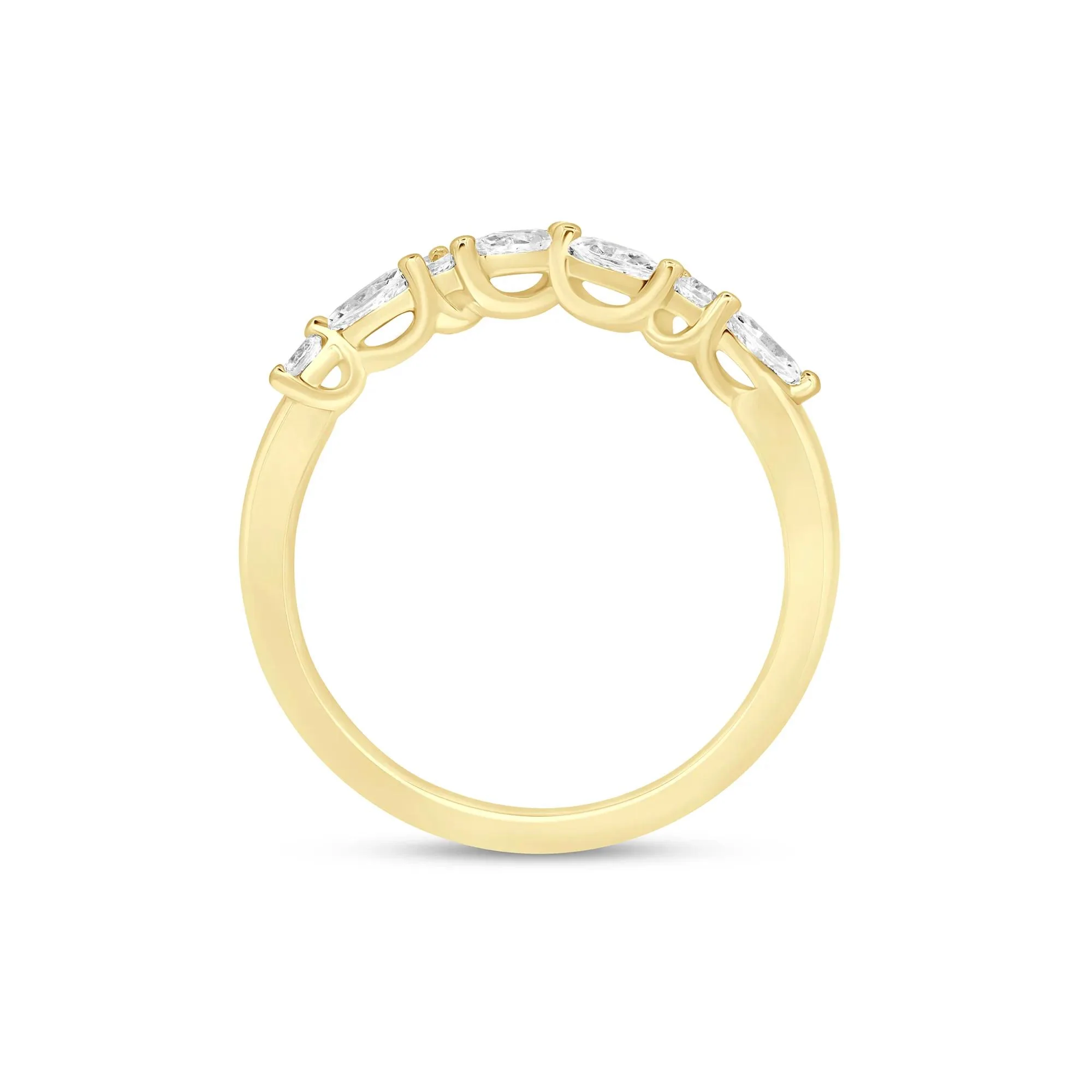 1/3 CT. Tw. Diamond Chevron Band Ring 14K Yellow Gold Size 7 1mm - Image 2