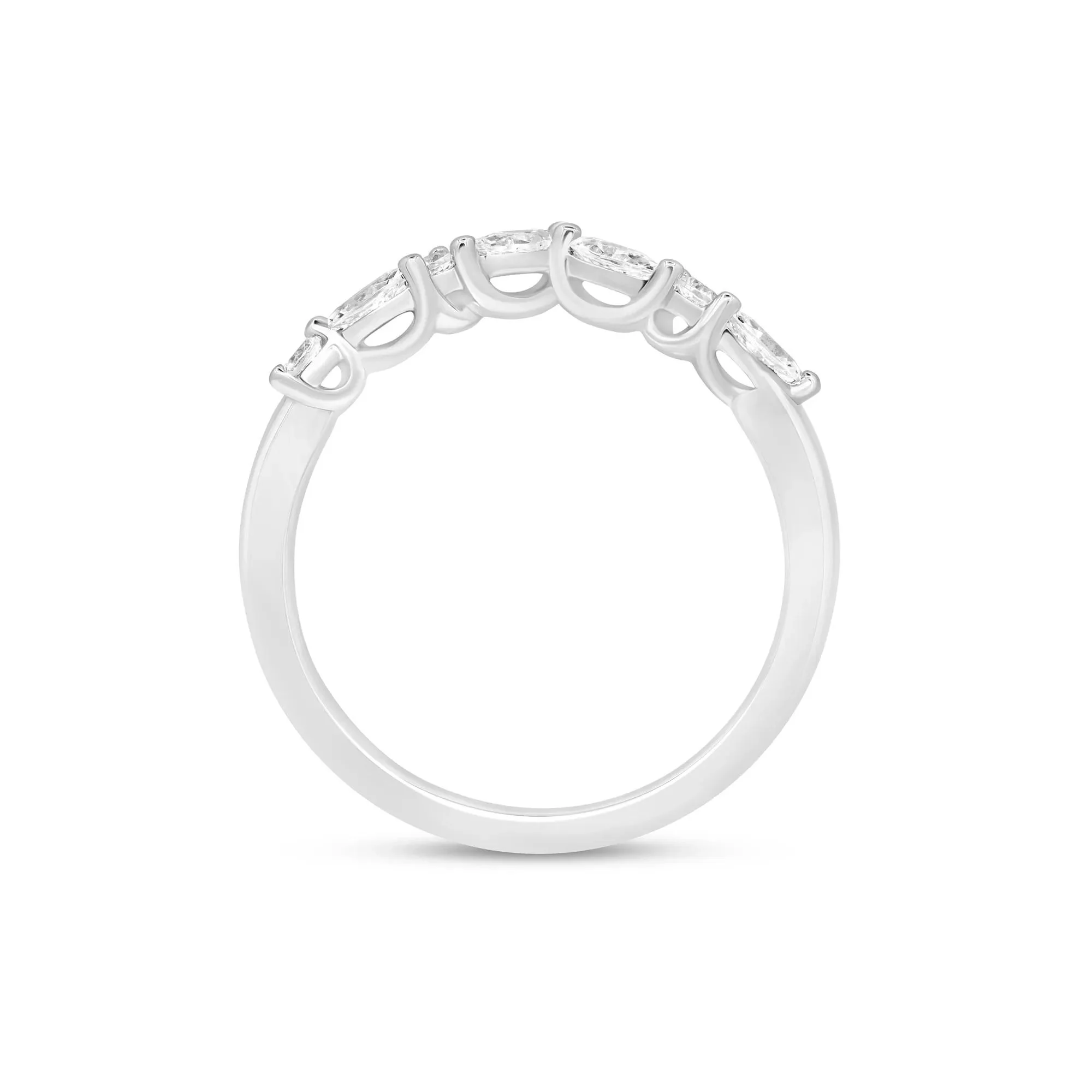 1/3 CT. Tw. Diamond Chevron Band Ring 14K White Gold Size 7.5 1mm - Image 2